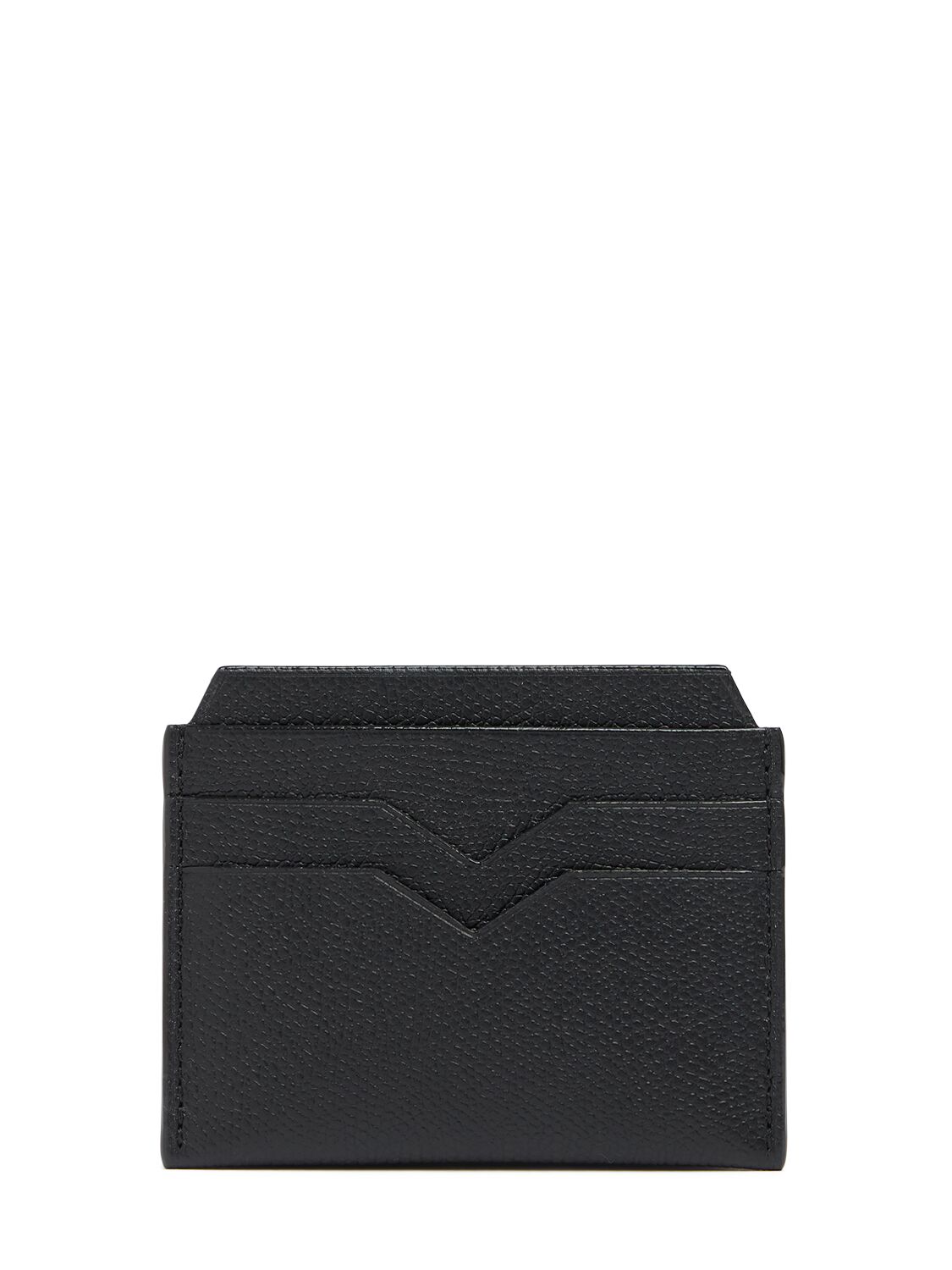 Valextra Leather Card Case In Black
