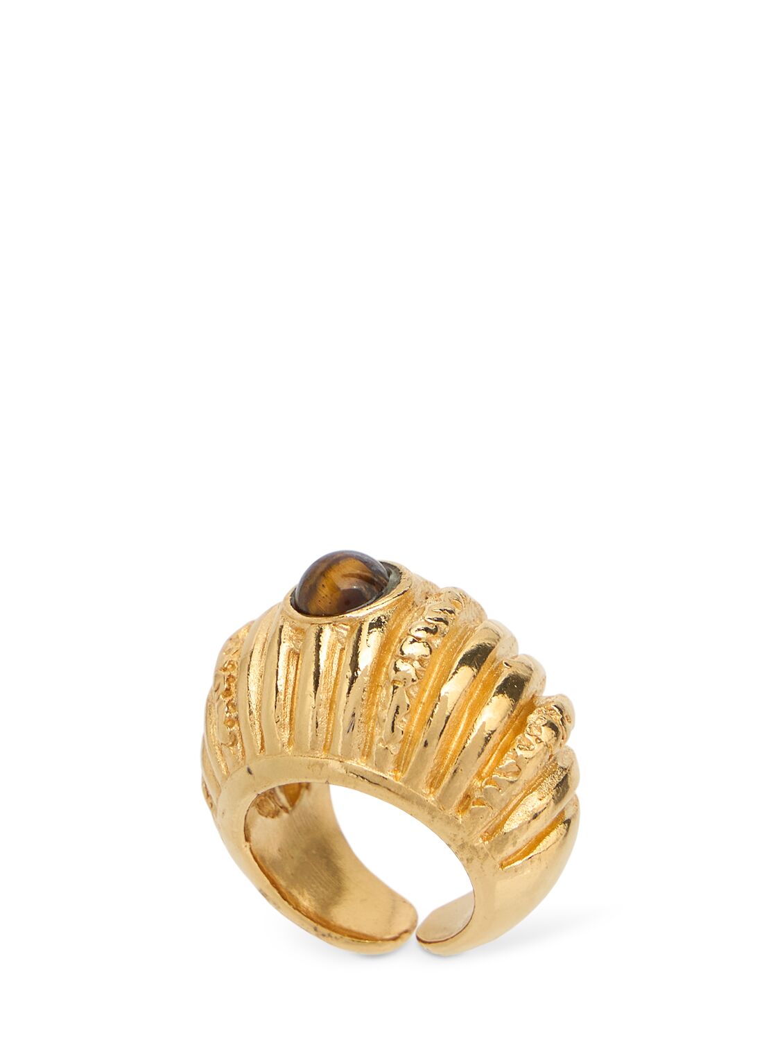 Paola Sighinolfi Small Reef Chunky Ring In Gold/tigereye