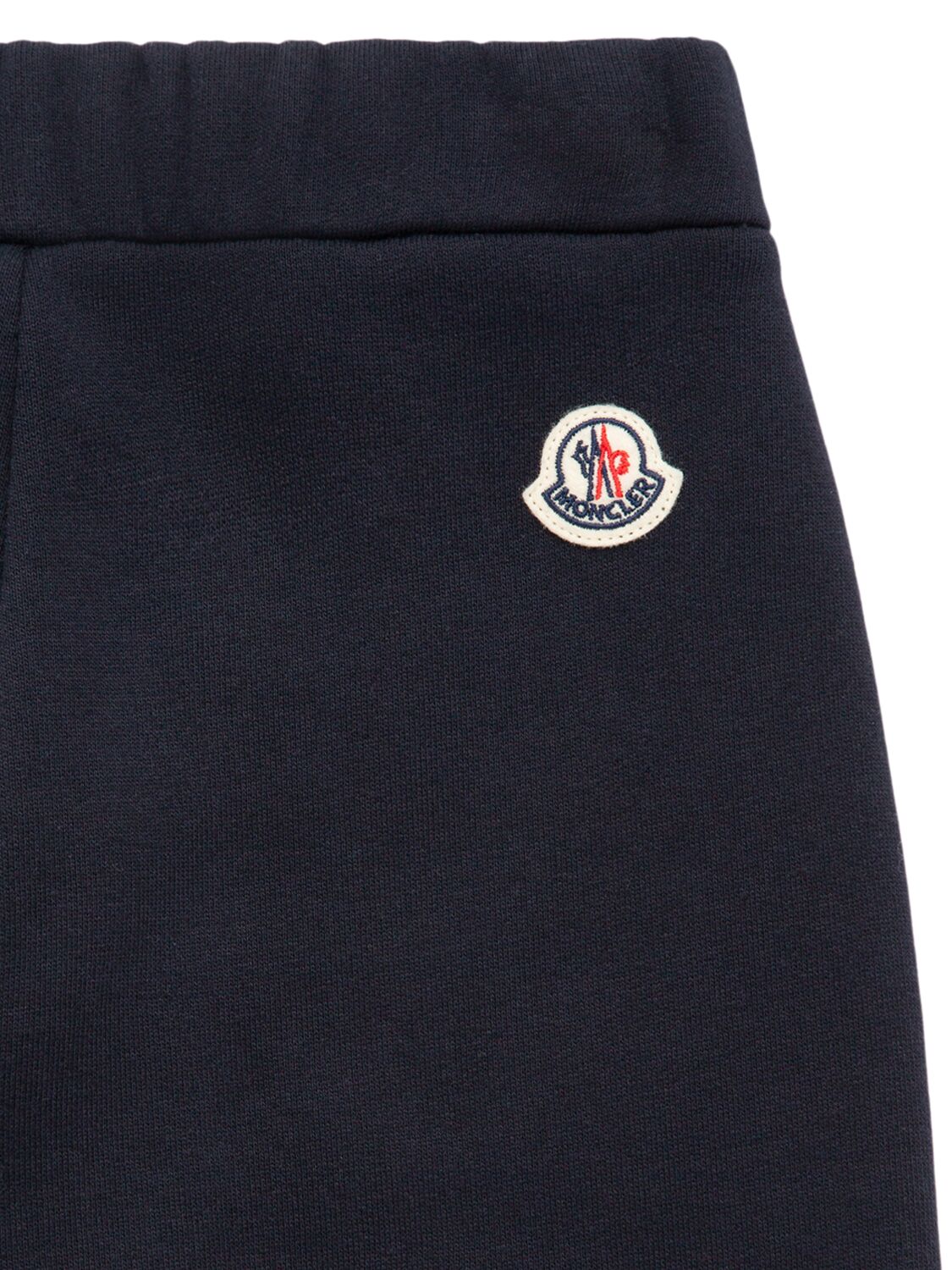 Shop Moncler Brushed Cotton Fleece Sweatpants In Midnight Blue