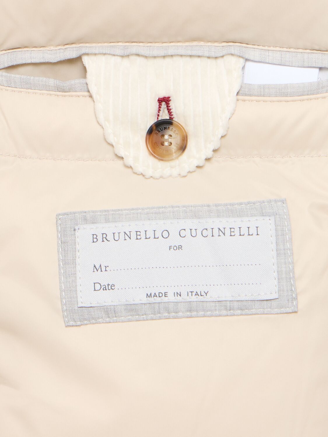 Shop Brunello Cucinelli Padded Corduroy Vest In Beige