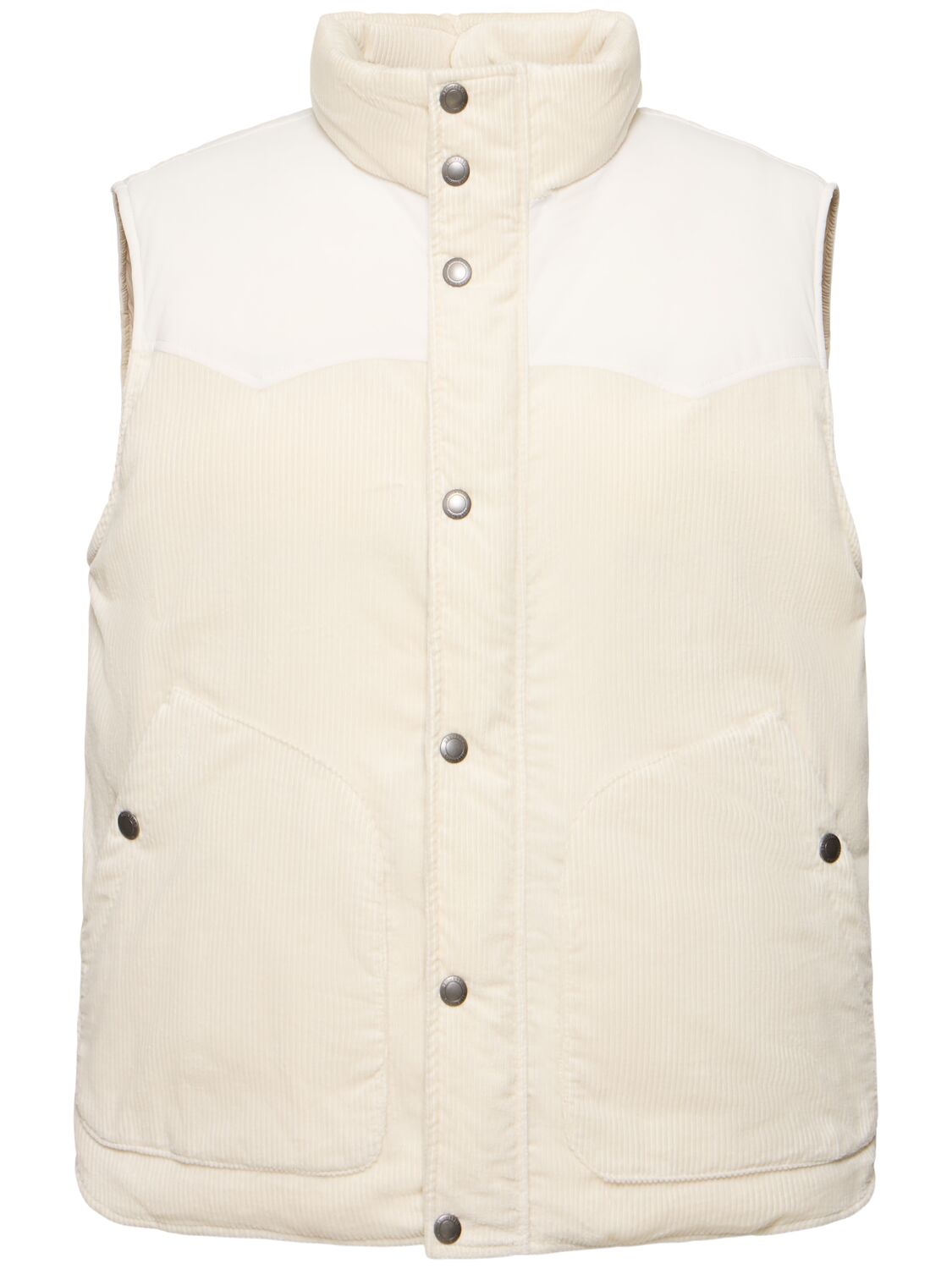 Shop Brunello Cucinelli Padded Corduroy Vest In Beige