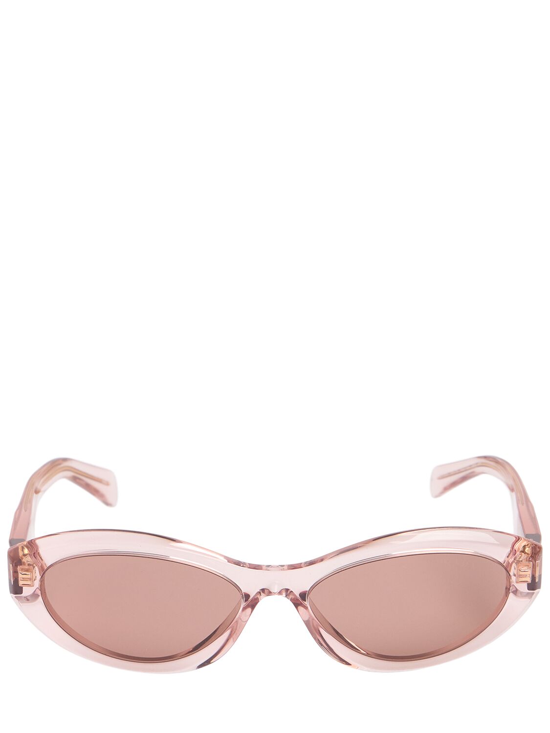 Prada Round Acetate Sunglasses In Clear/pink