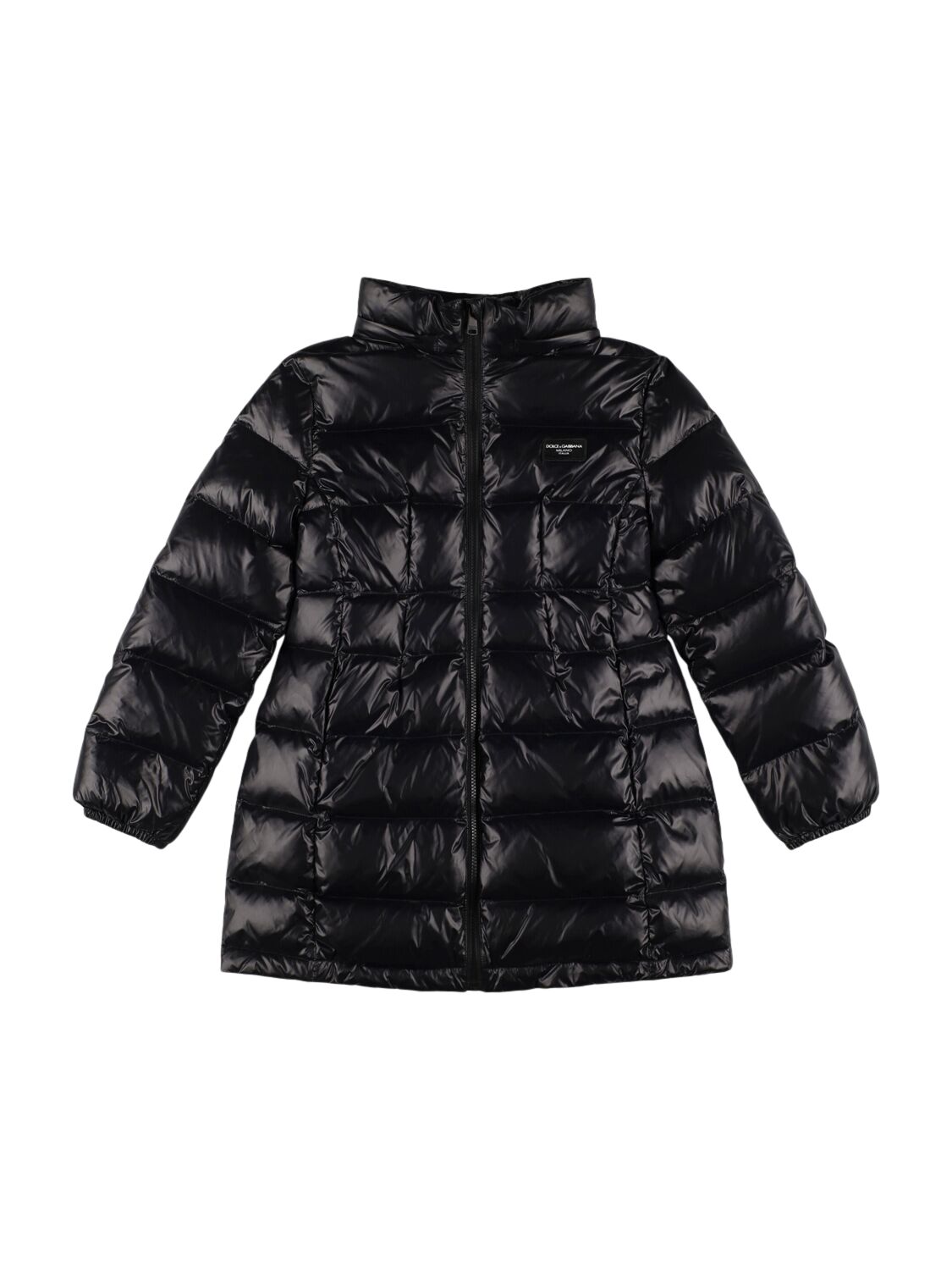 Shop Dolce & Gabbana Hooded Poly Puffer Down Jacket In Black