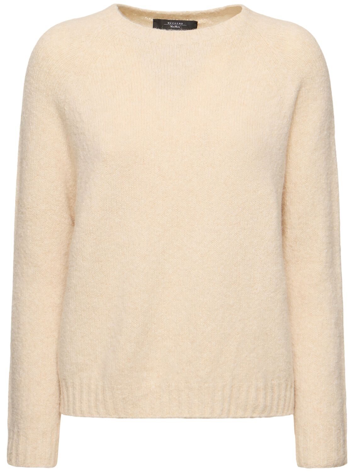 Weekend Max Mara Ghiacci Alpaca Blend Crewneck Sweater In Naturfarben