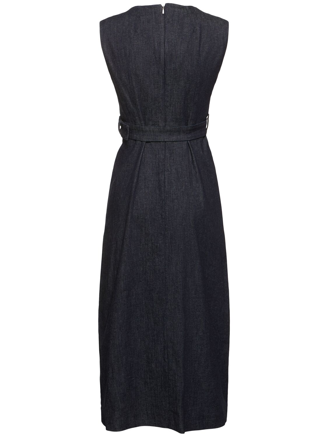 Shop 's Max Mara Lucilla Denim Sleeveless Midi Dress In Navy