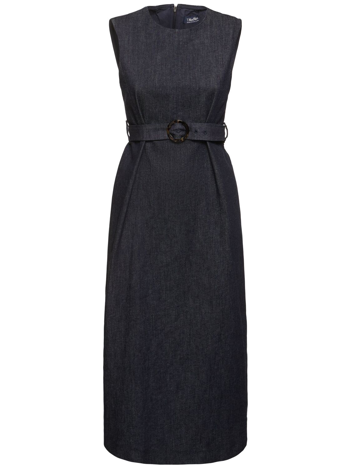 Shop 's Max Mara Lucilla Denim Sleeveless Midi Dress In Navy