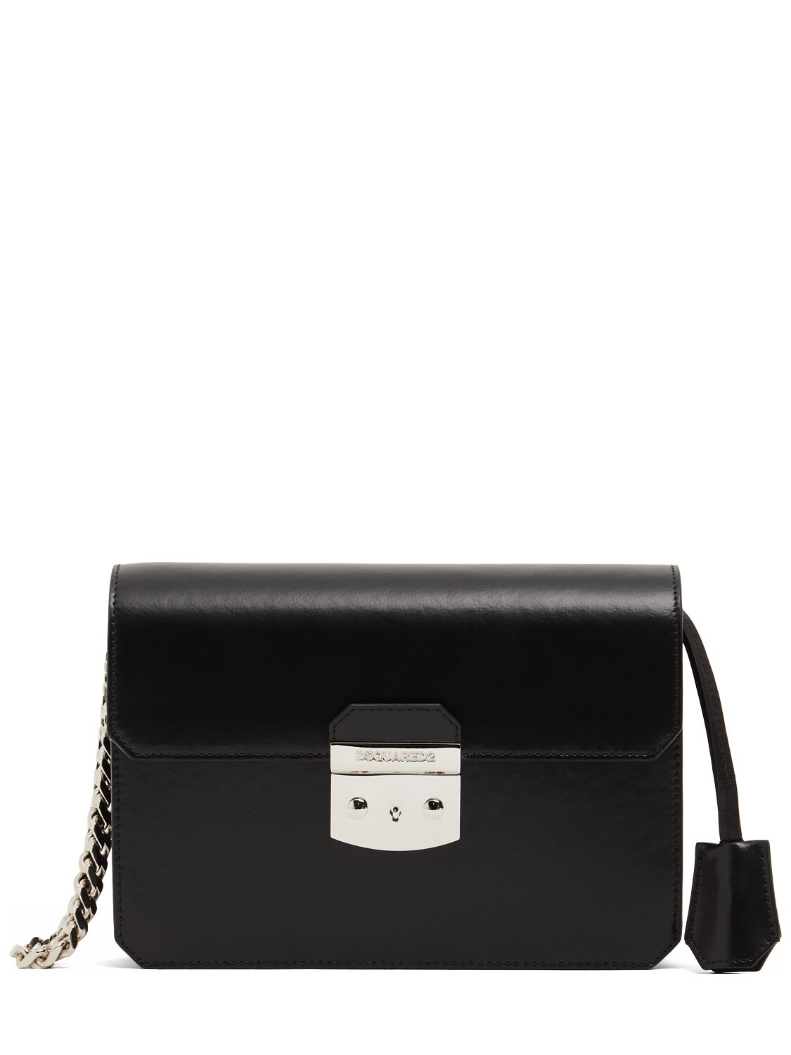 Dsquared2 City Leather Crossbody Bag In Black/palladium