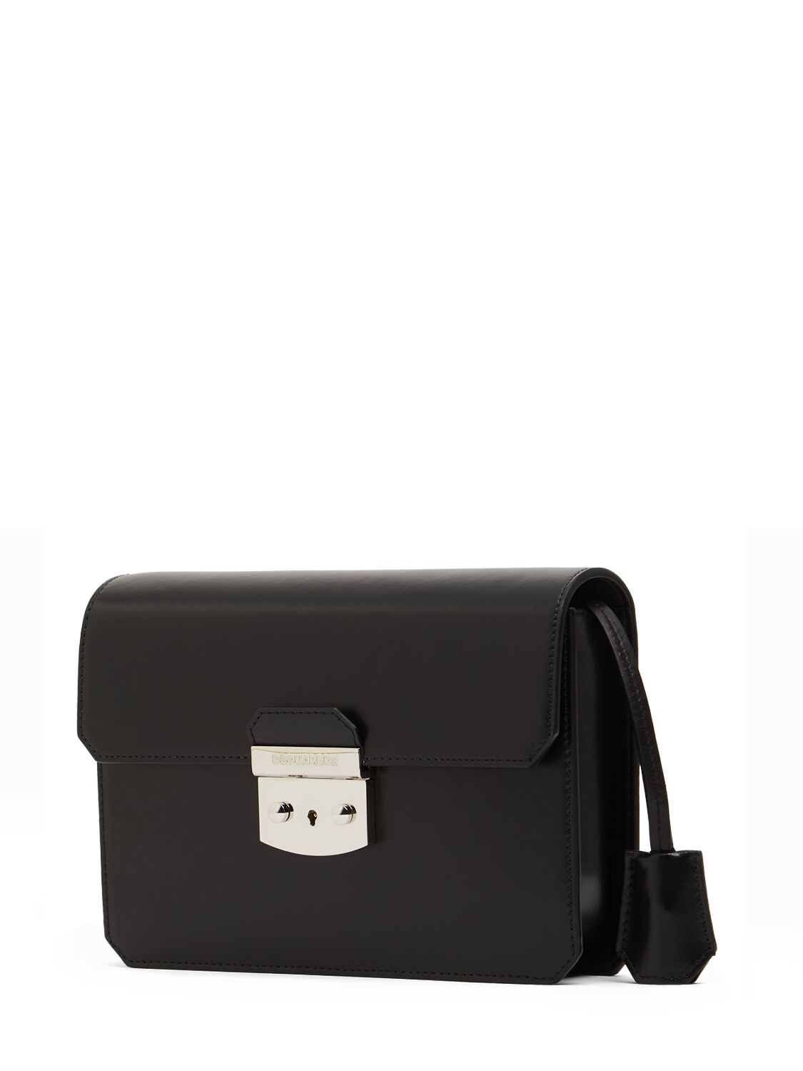 Shop Dsquared2 City Leather Crossbody Bag In Black/palladium