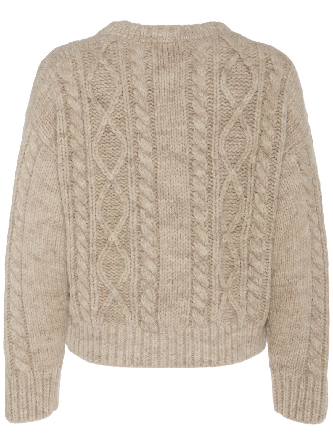 Shop Dsquared2 Cable Knit Alpaca Blend Sweater In Ivory