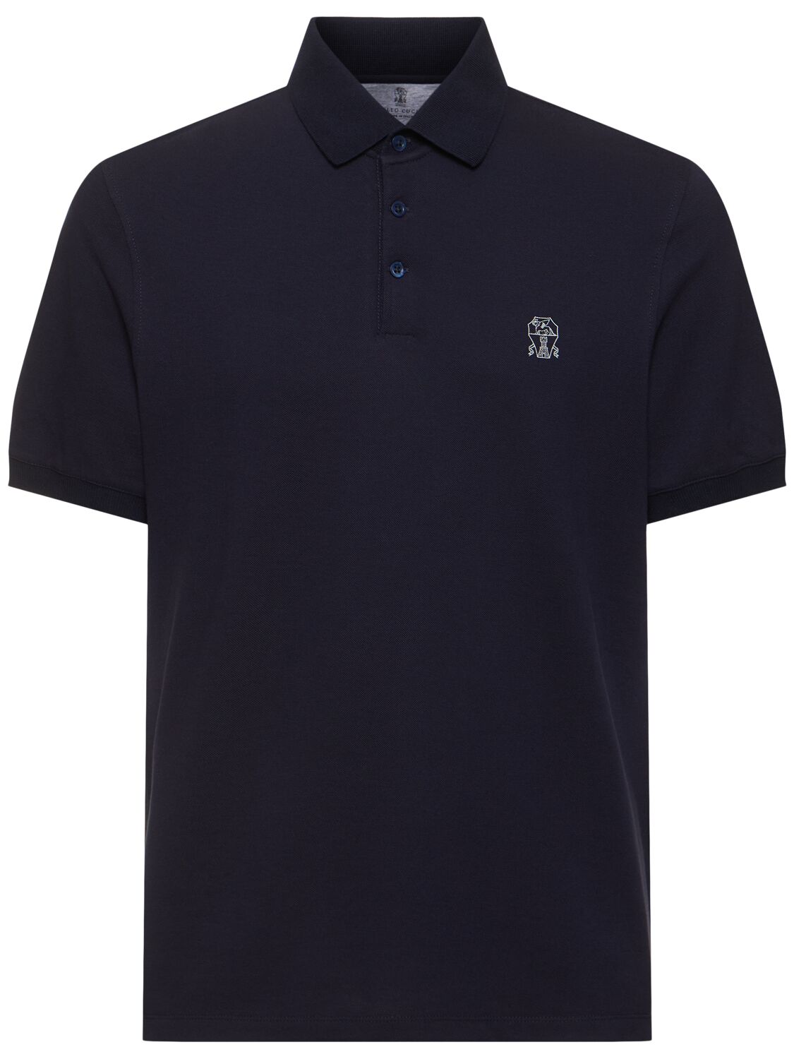 Shop Brunello Cucinelli Logo Piquet Polo In Blue