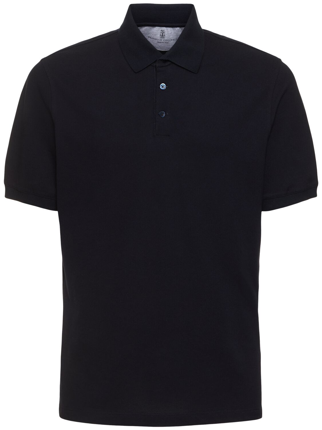 Shop Brunello Cucinelli Cotton Piquet Polo In Navy