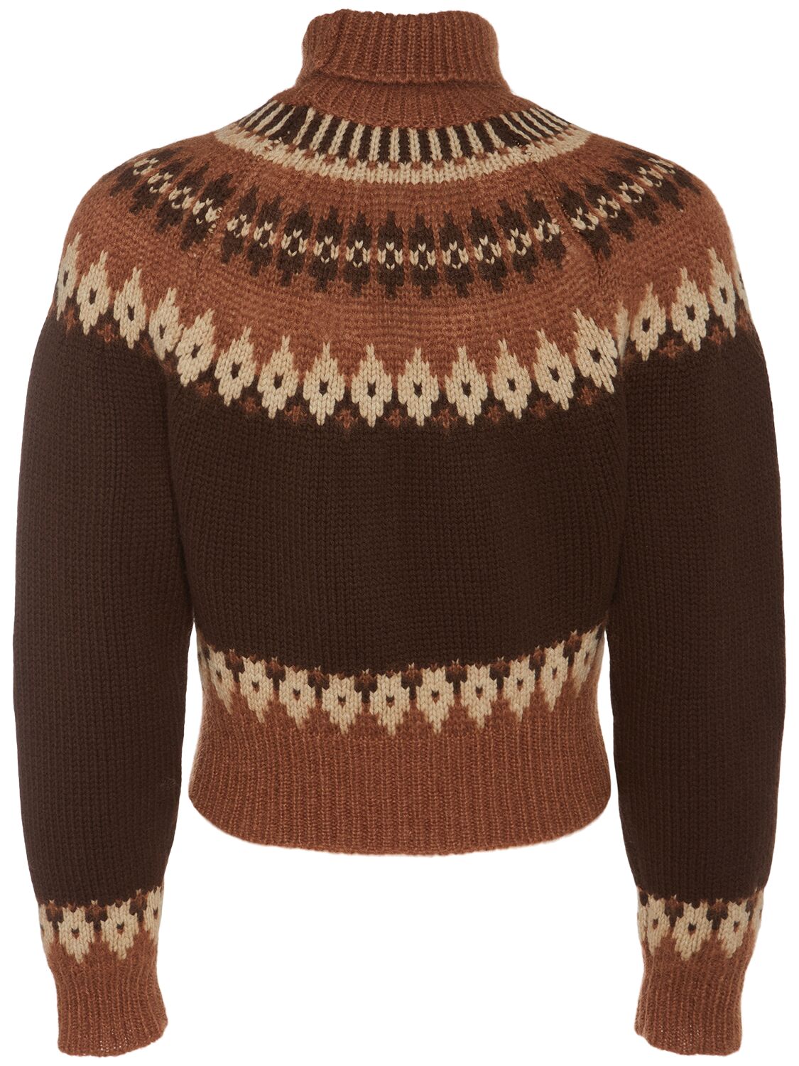 Shop Dsquared2 Wool Blend Jacquard Sweater In Beige Variant