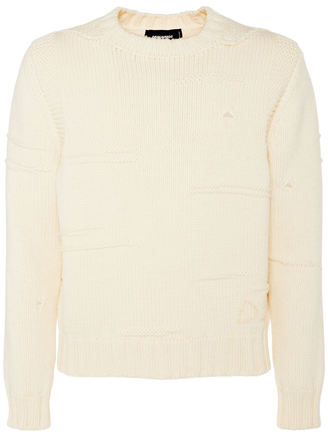 Shop Dsquared2 Wool Crewneck Sweater In Ivory