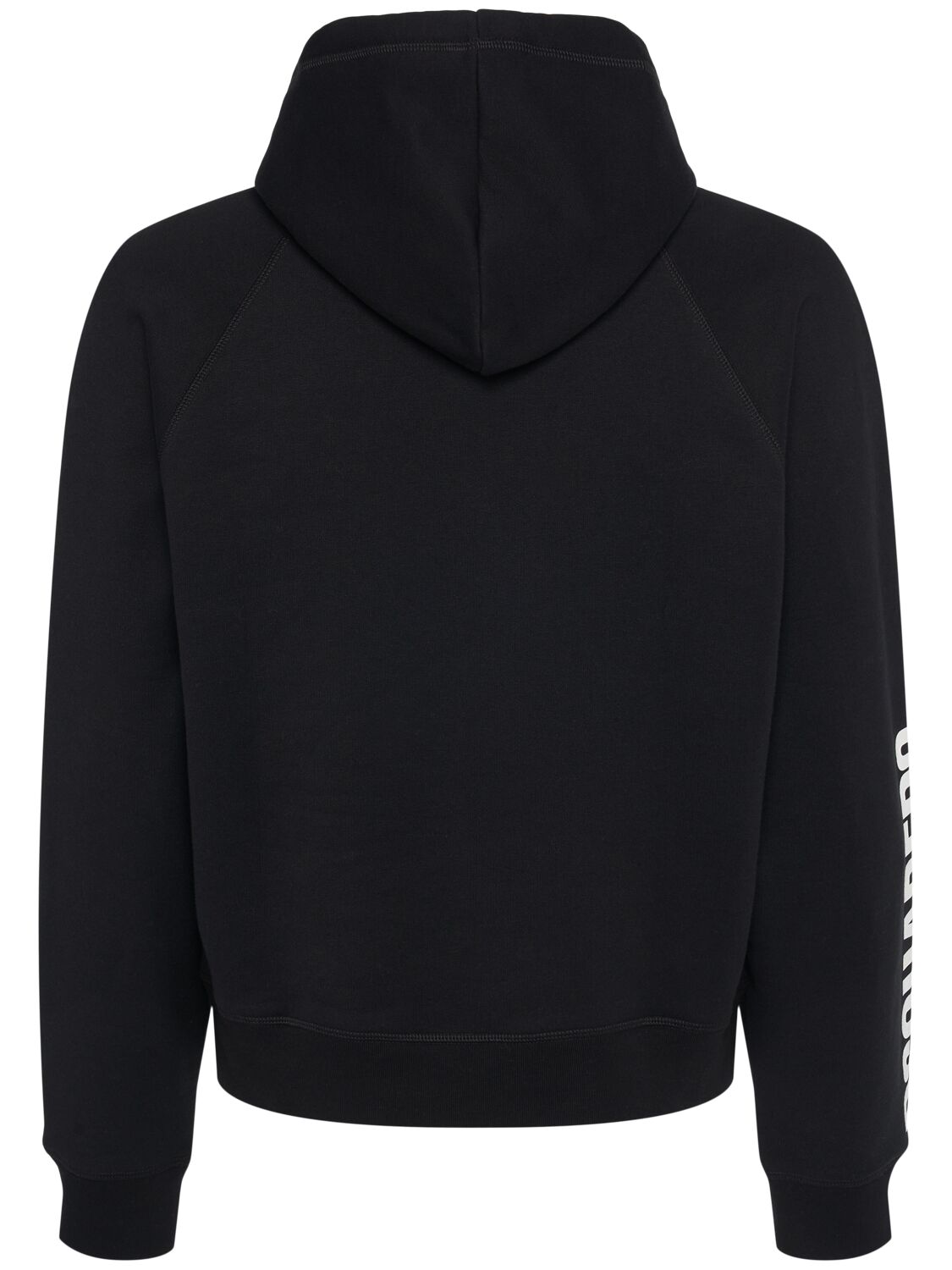 Shop Dsquared2 Logo Cotton Hoodie In Black