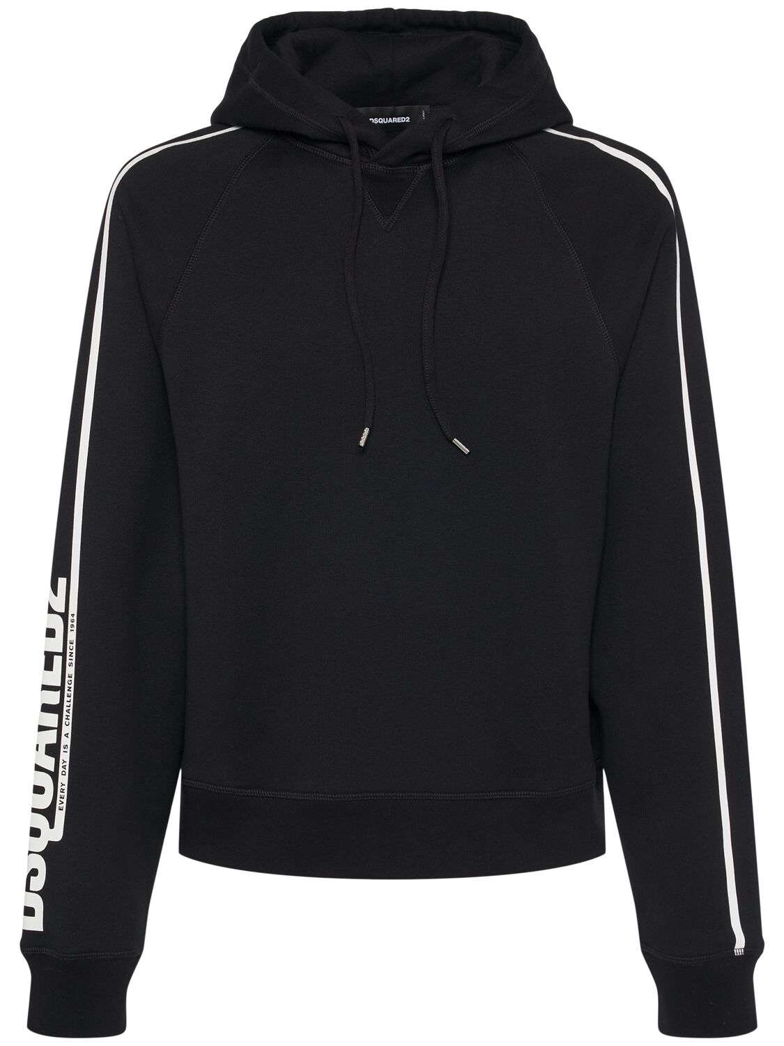 Dsquared2 Logo Cotton Hoodie In Black