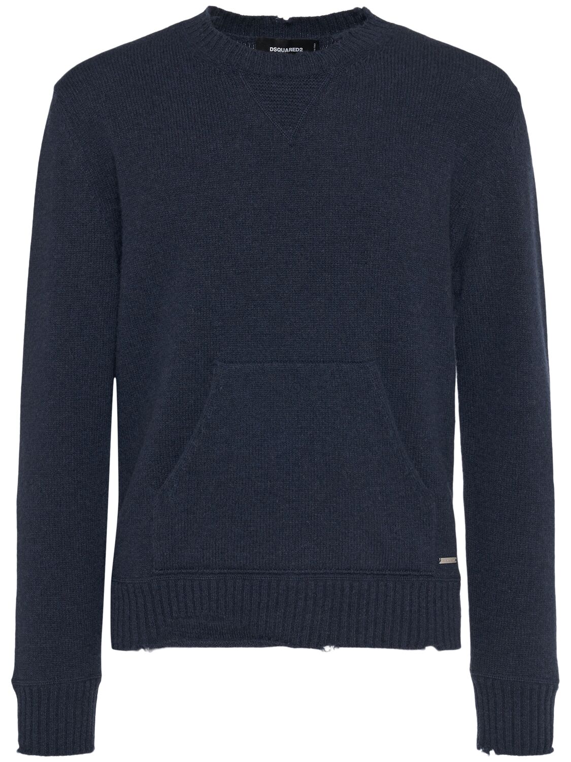 Dsquared2 Wool & Cashmere Crewneck Sweater In Blue