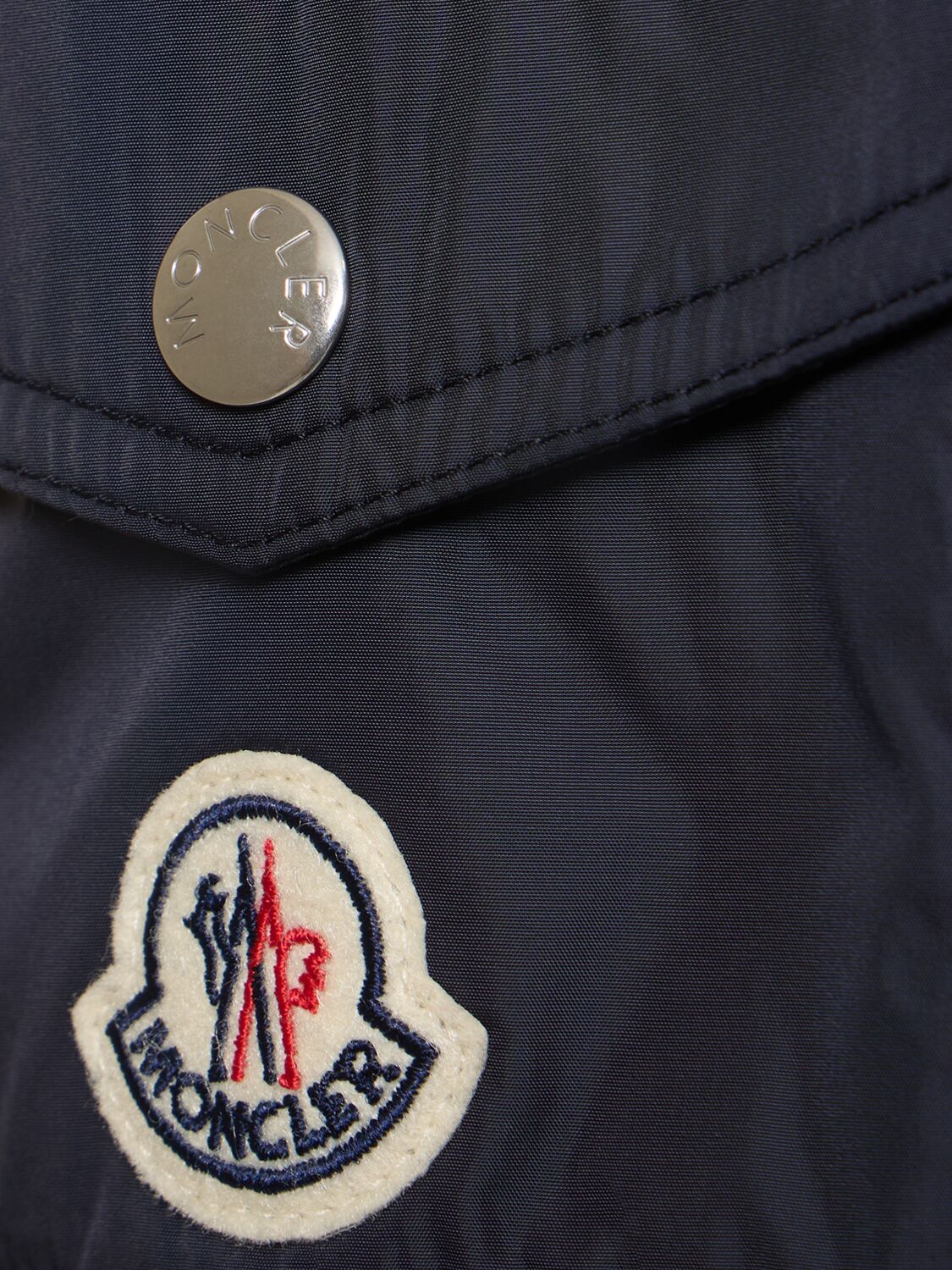 Shop Moncler Laminated Logo Cotton T-shirt In Navy