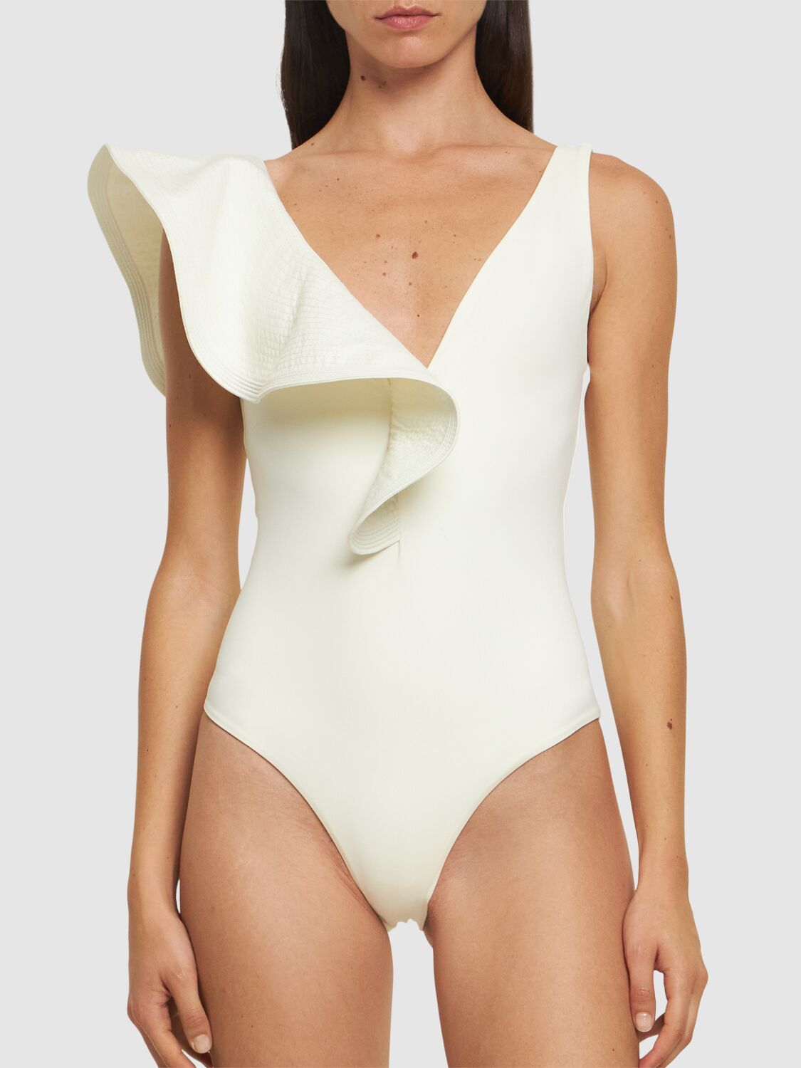 Shop Johanna Ortiz Santa Clara One-piece Swimsuit In Beige