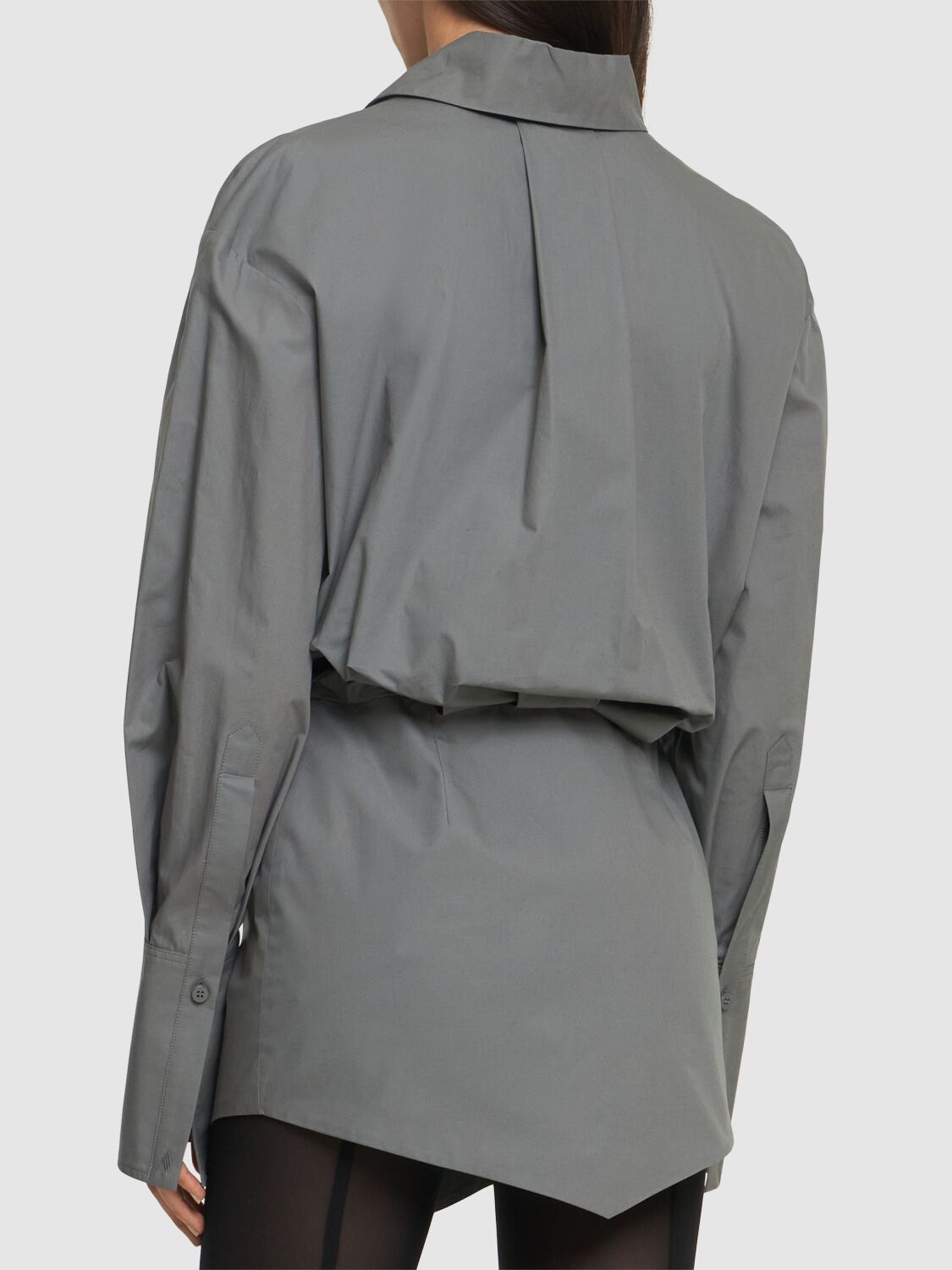 Attico Silvye Shirt Minidress In 灰色
