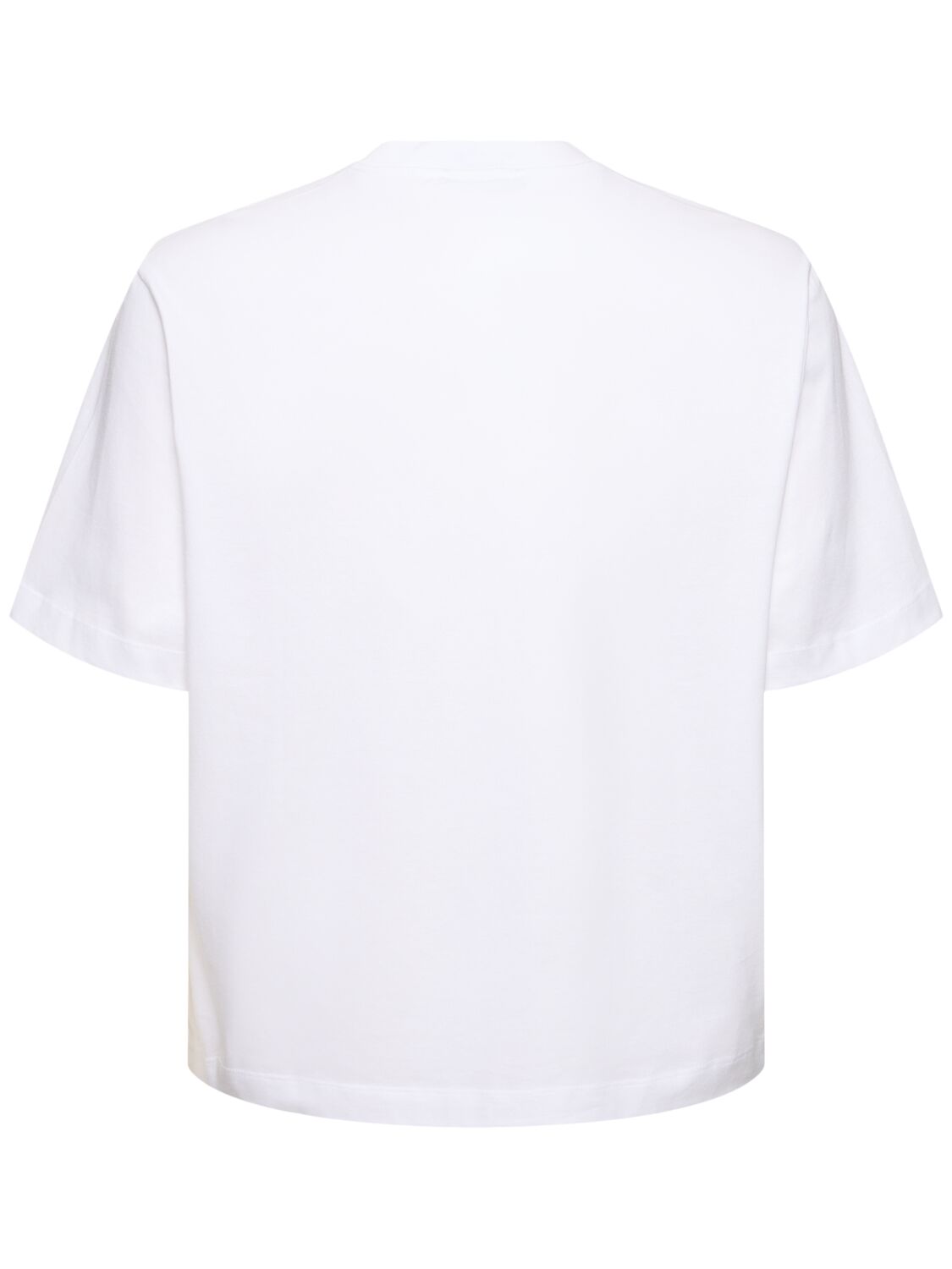 Shop Versace Compact Cotton Jersey T-shirt In White