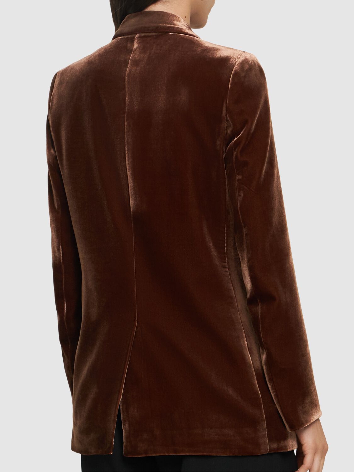 Shop Blazé Milano Afterglow Everyday Velvet Jacket In Brown