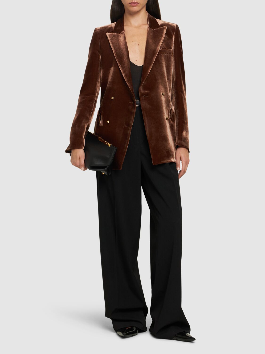 Shop Blazé Milano Afterglow Everyday Velvet Jacket In Brown