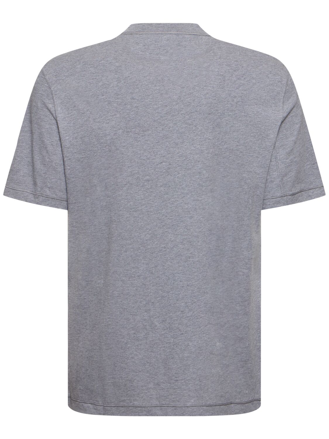 Brunello Cucinelli Cotton Logo T-shirt In Grey Medium