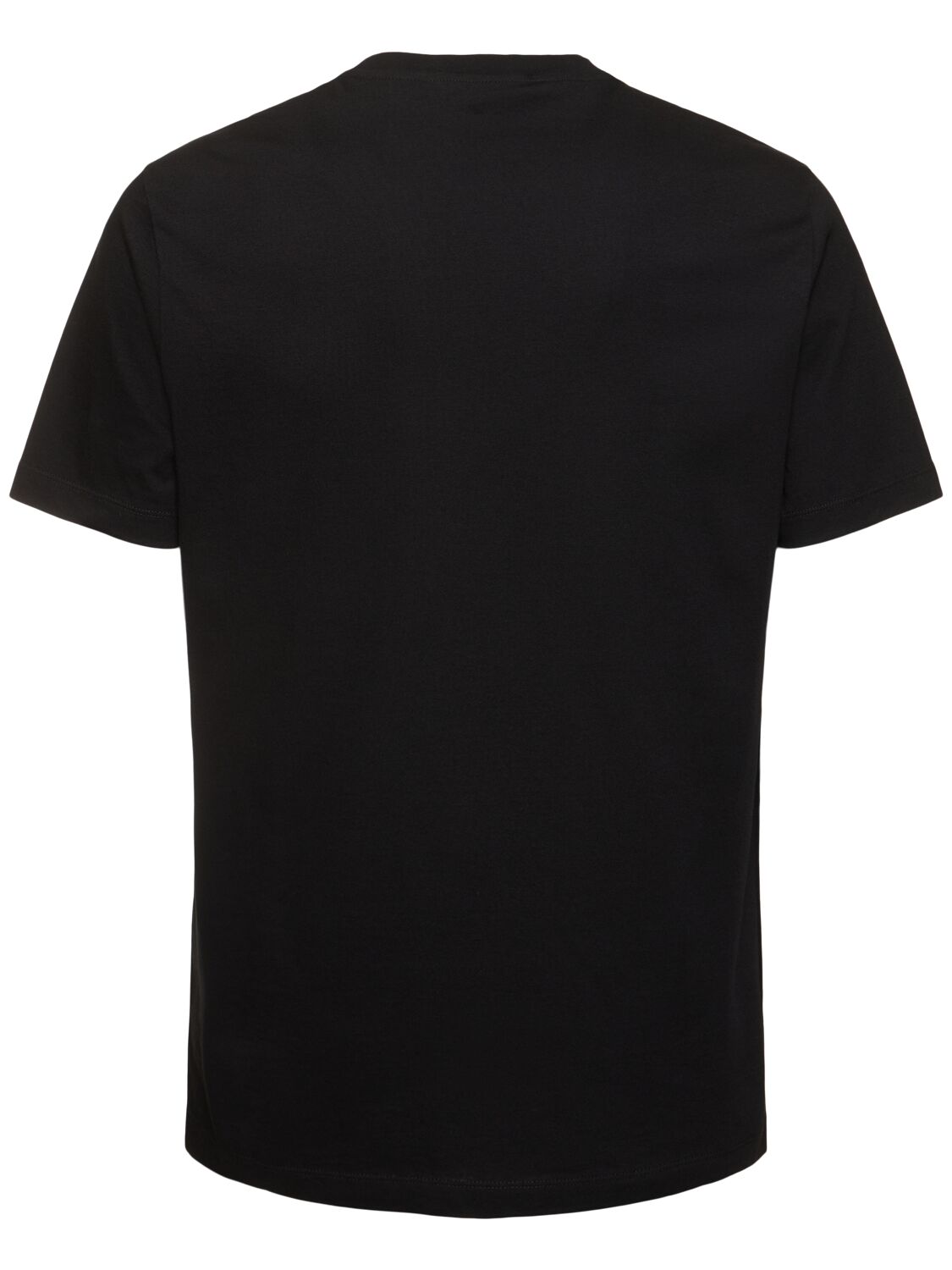 Shop Versace Logo Compact Cotton Jersey T-shirt In Black