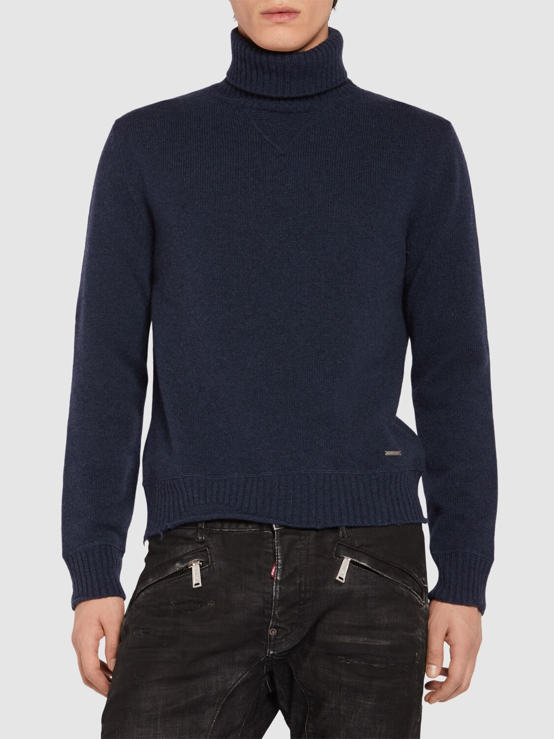 Shop Dsquared2 Wool & Cashmere Turtleneck Sweater In Blue