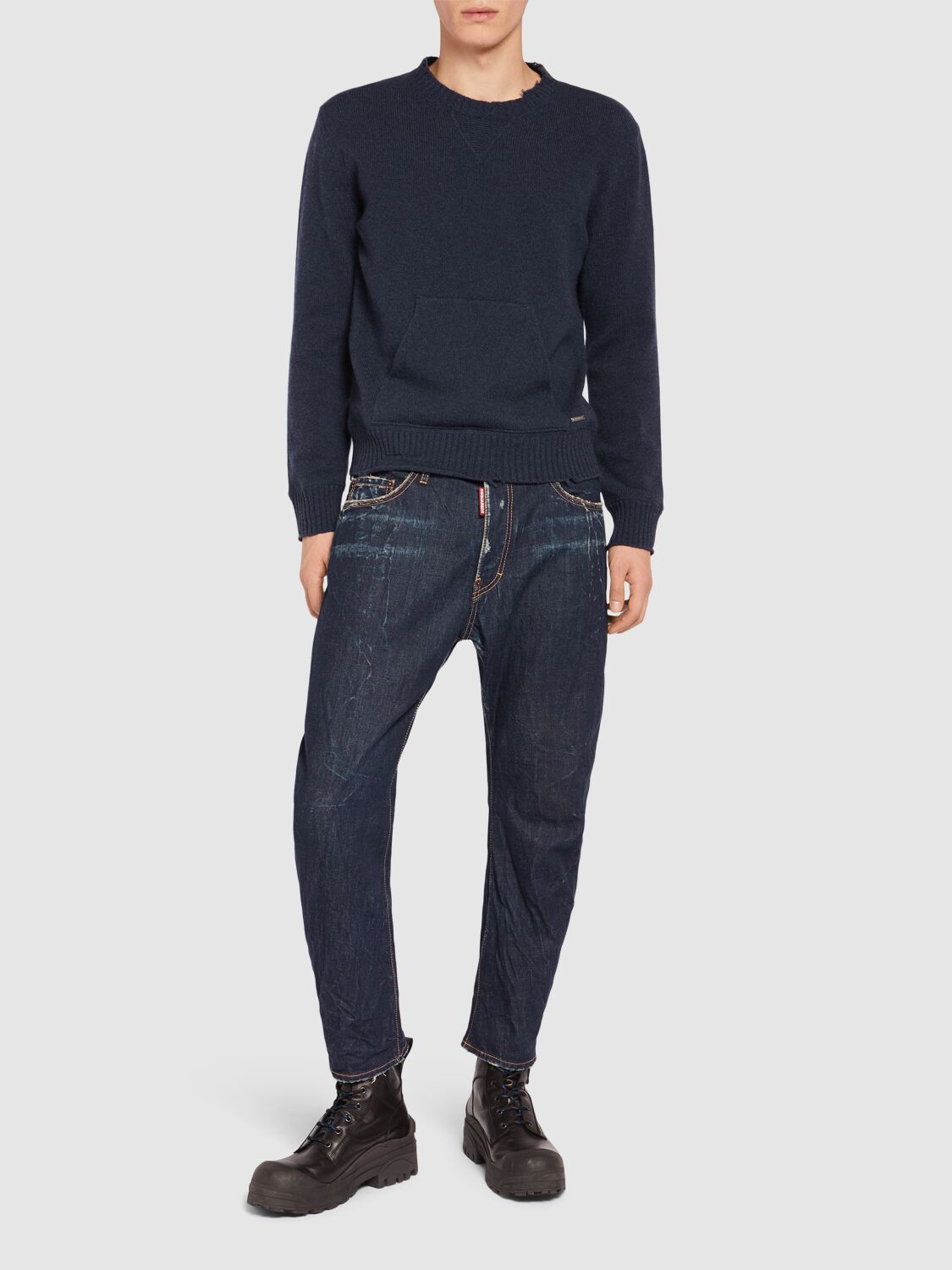 Shop Dsquared2 Wool & Cashmere Crewneck Sweater In Blue