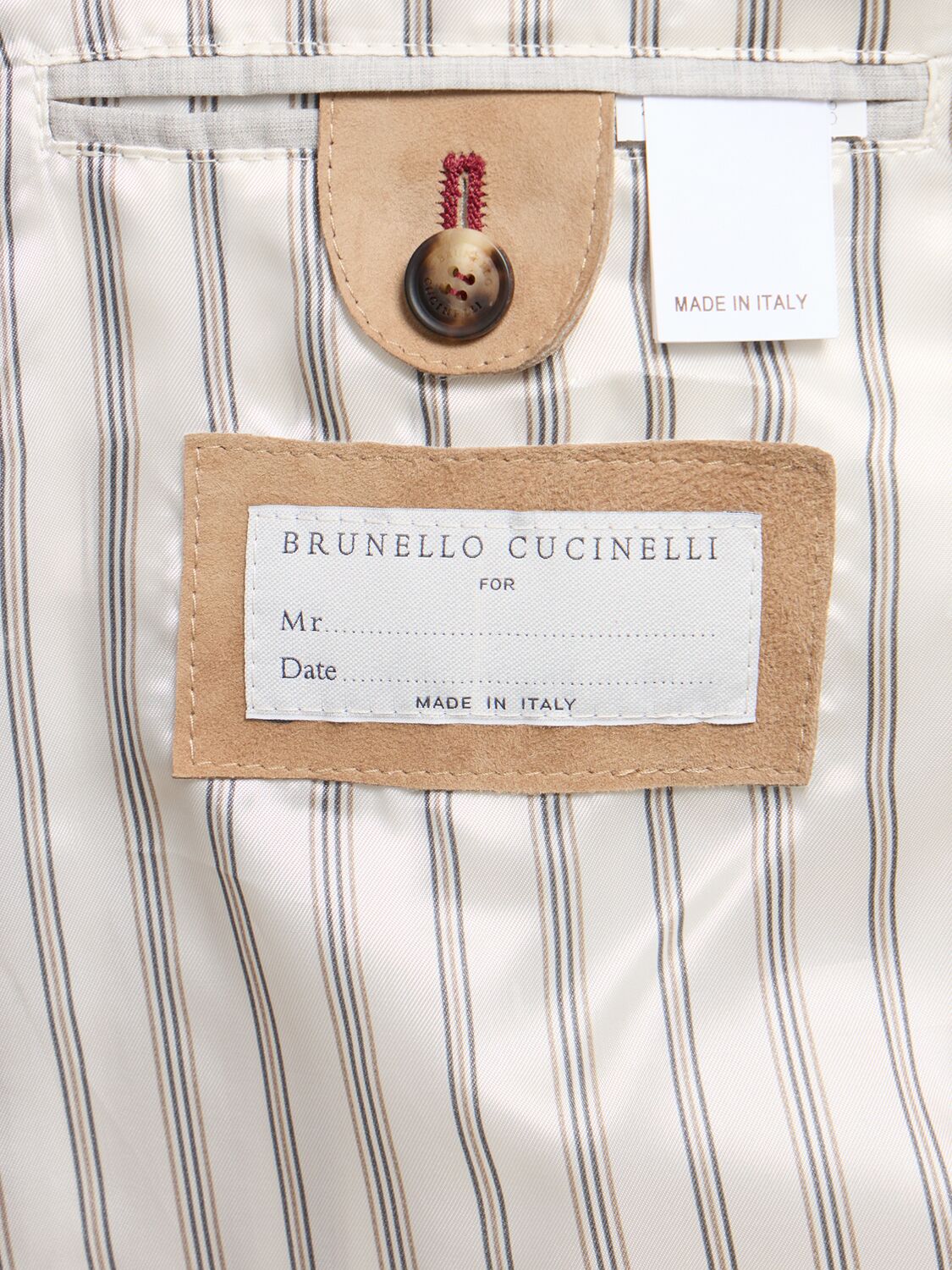 Shop Brunello Cucinelli Suede Jacket In Tobacco