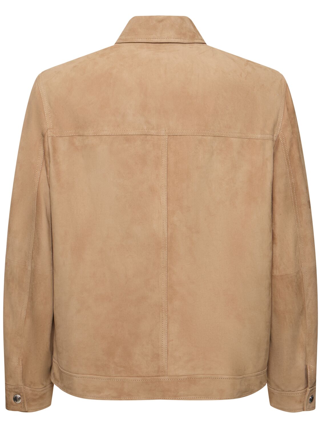 Shop Brunello Cucinelli Suede Jacket In Tobacco