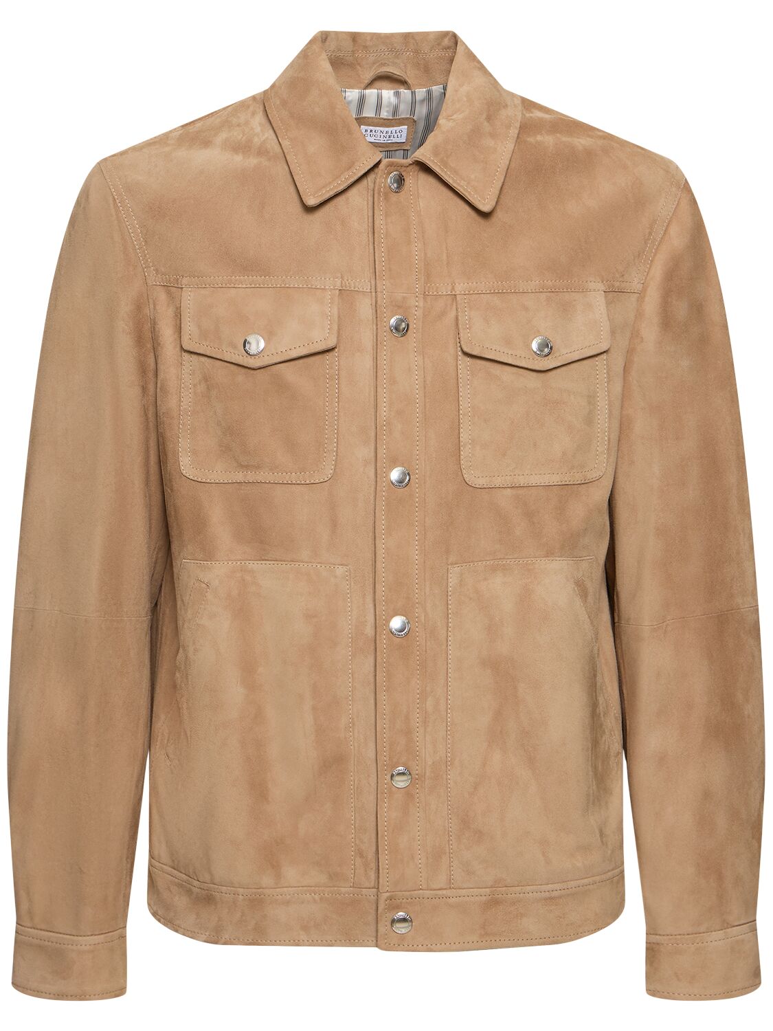 Brunello Cucinelli Suede Jacket In Brown