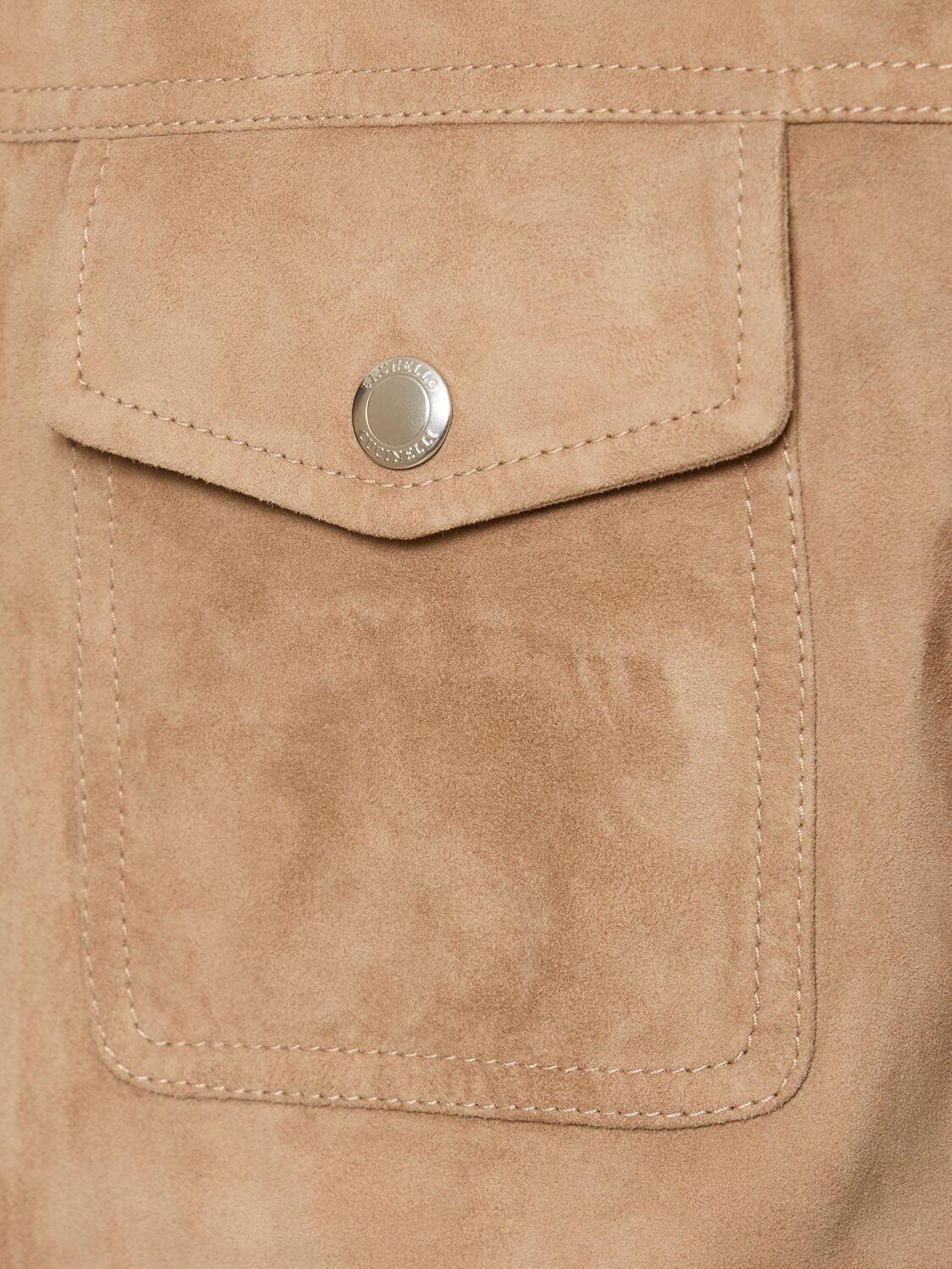 Shop Brunello Cucinelli Suede Jacket In Tobacco