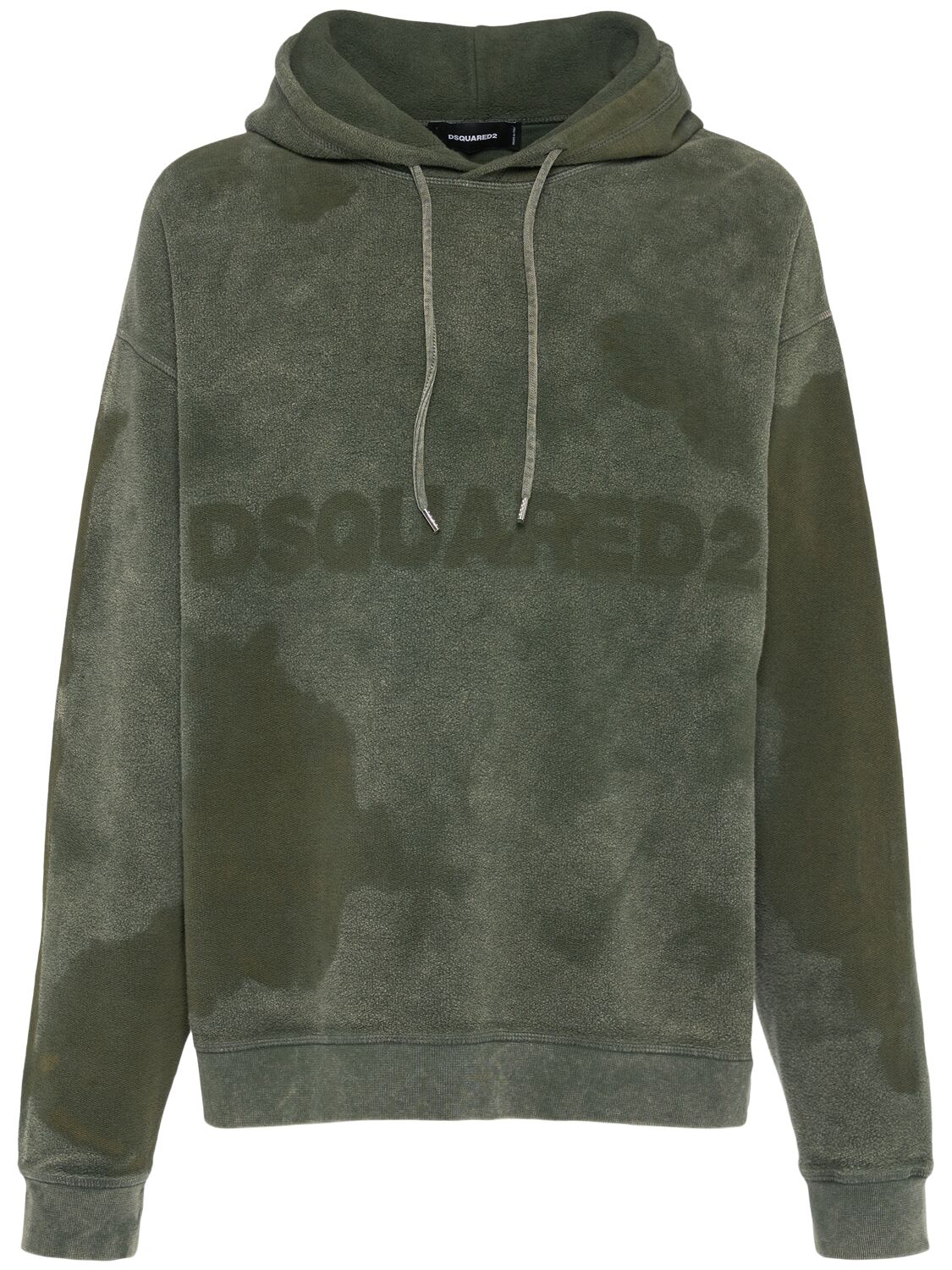 Dsquared2 Relaxed Fit Cotton Hoodie In Military Green