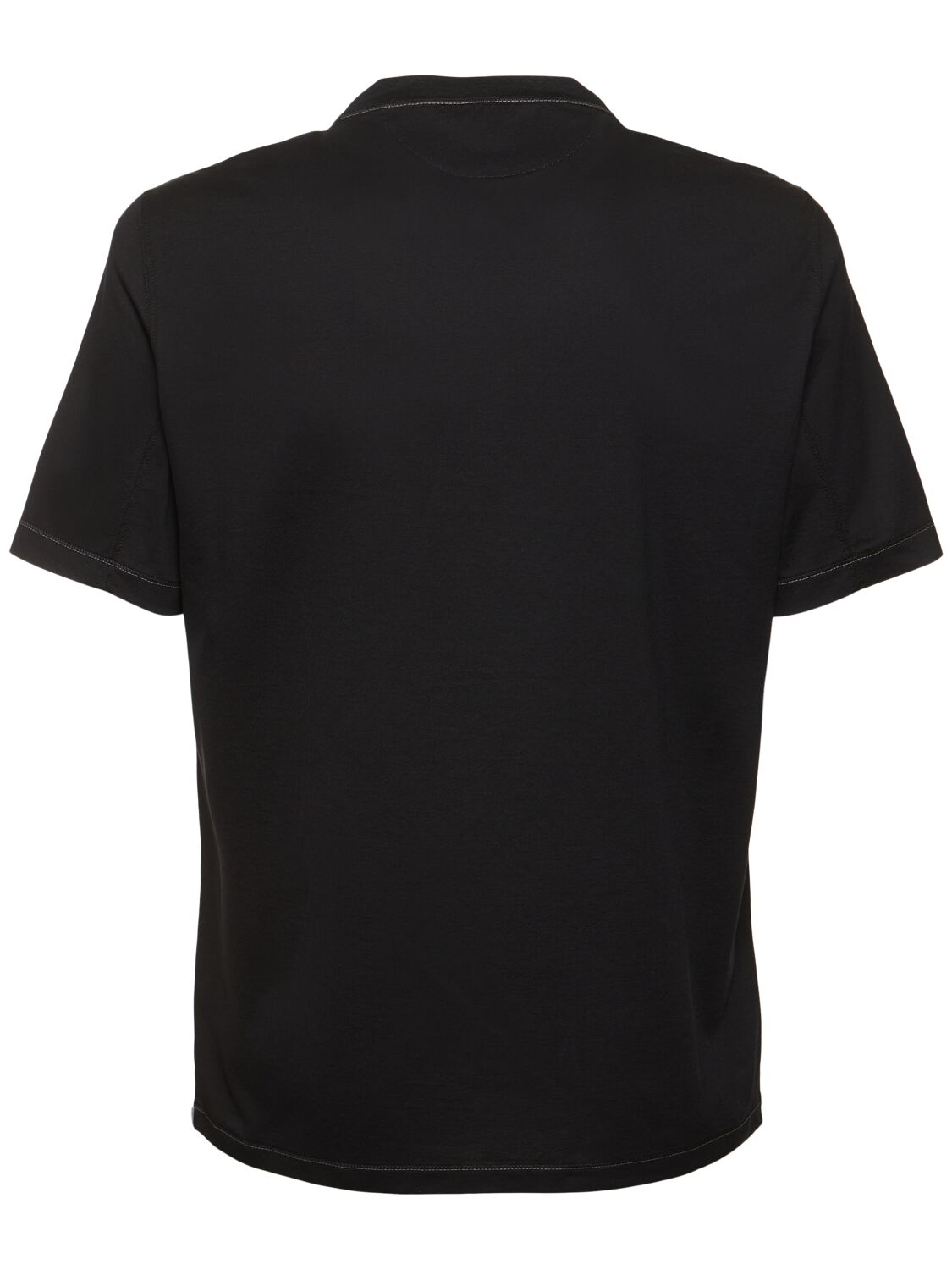 Shop Brunello Cucinelli Cotton Logo T-shirt In Black