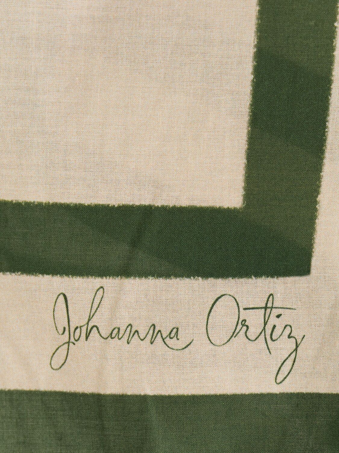 Shop Johanna Ortiz Kené Printed Cotton Sarong In Beige/green