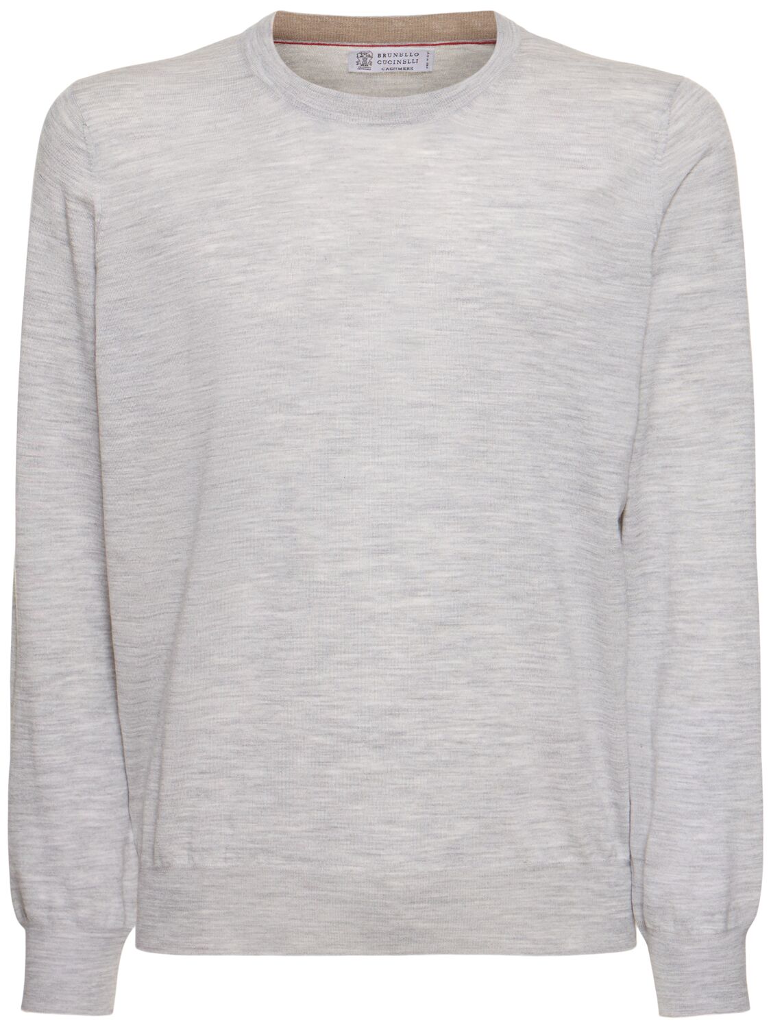 Brunello Cucinelli Wool Cashmere Crewneck Sweater In Grey