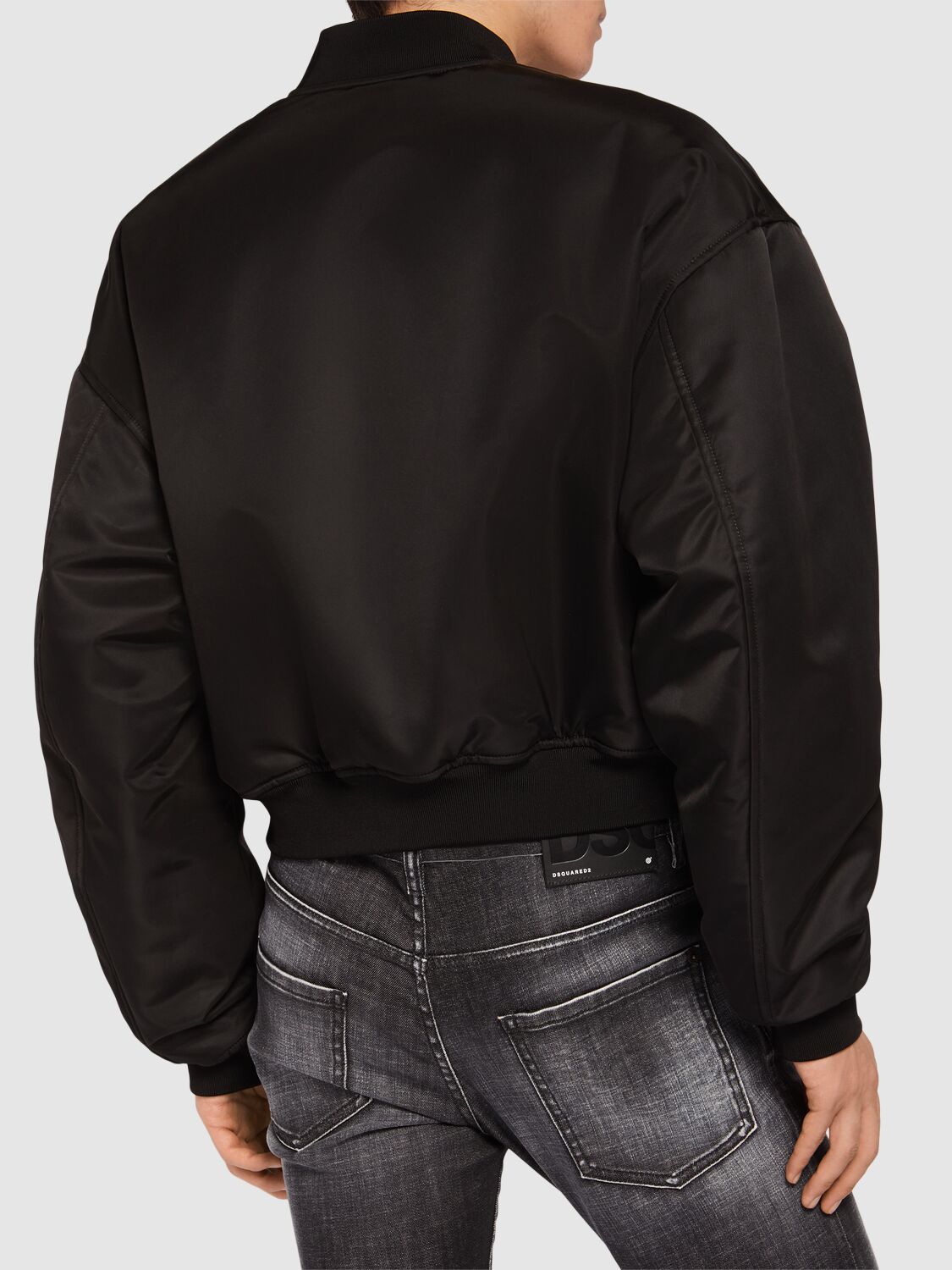 Shop Dsquared2 80s Nylon Bomber Jacket In Black