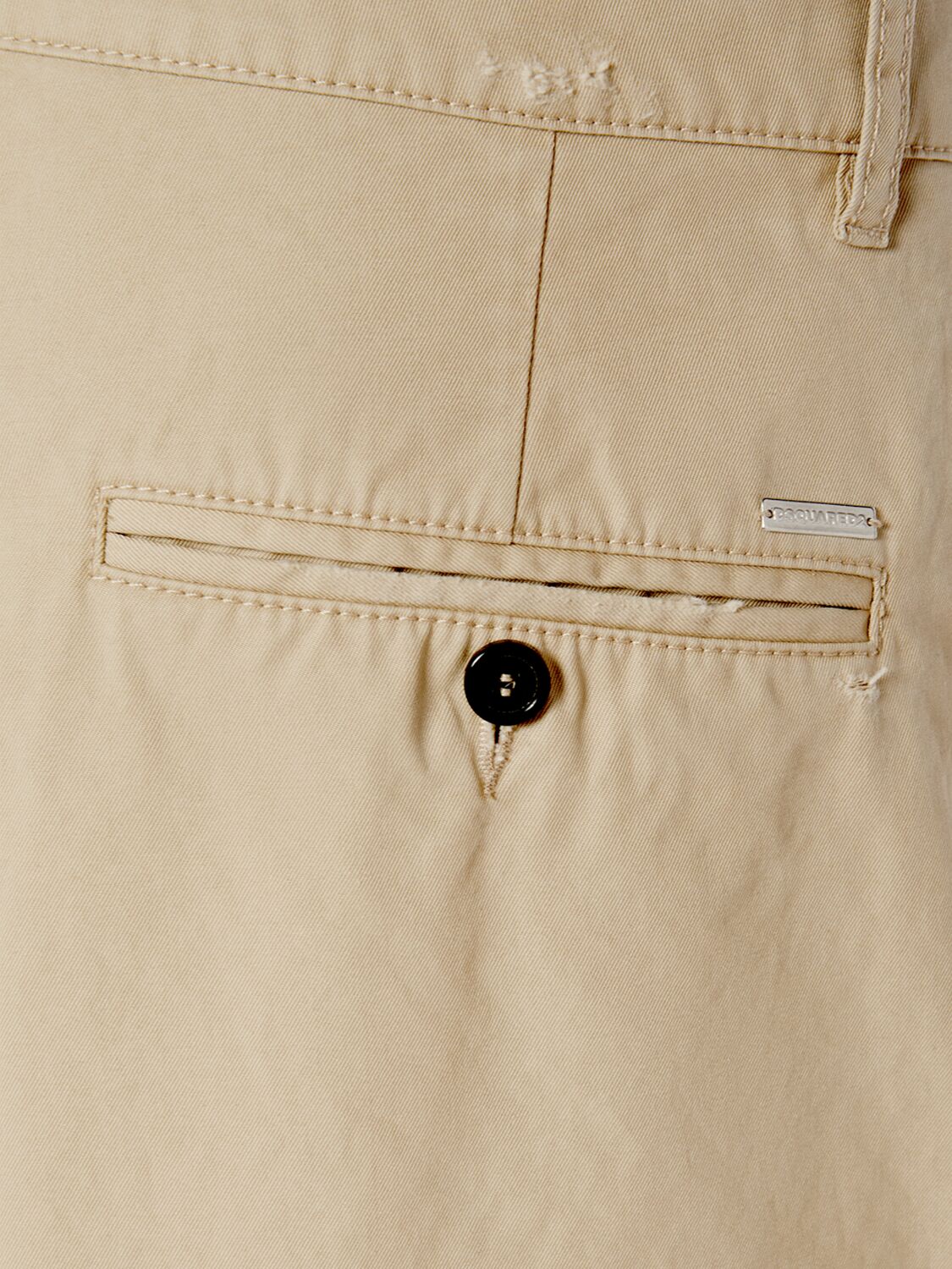 Shop Dsquared2 Distressed Oversized Cotton Chino Pants In Desert Tan