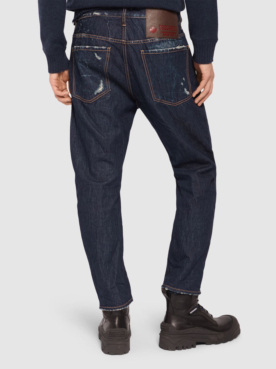 Shop Dsquared2 Bro Jeans In Navy