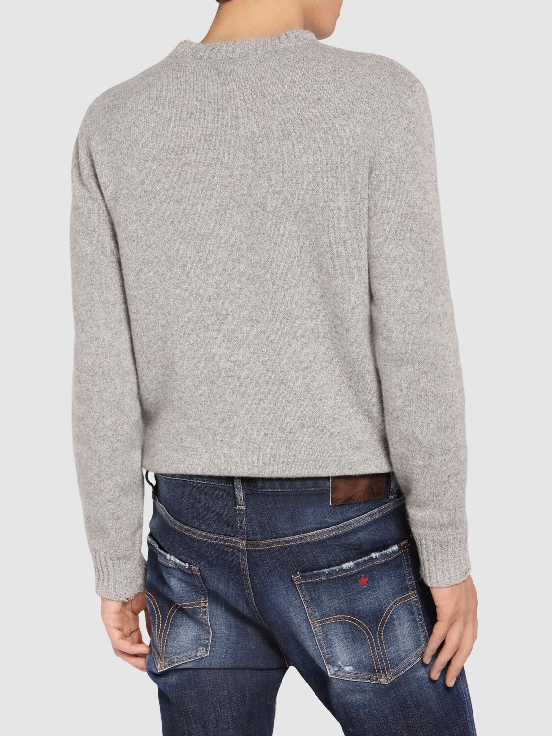 Shop Dsquared2 Wool & Cashmere Crewneck Sweater In Grey