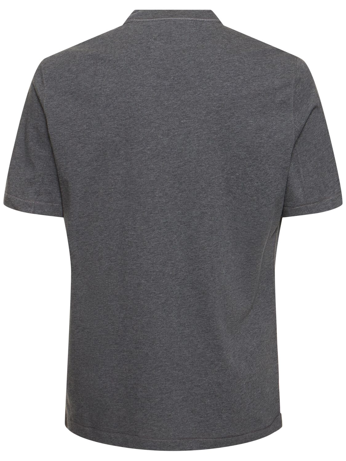 Shop Brunello Cucinelli Cotton Logo T-shirt In Grey