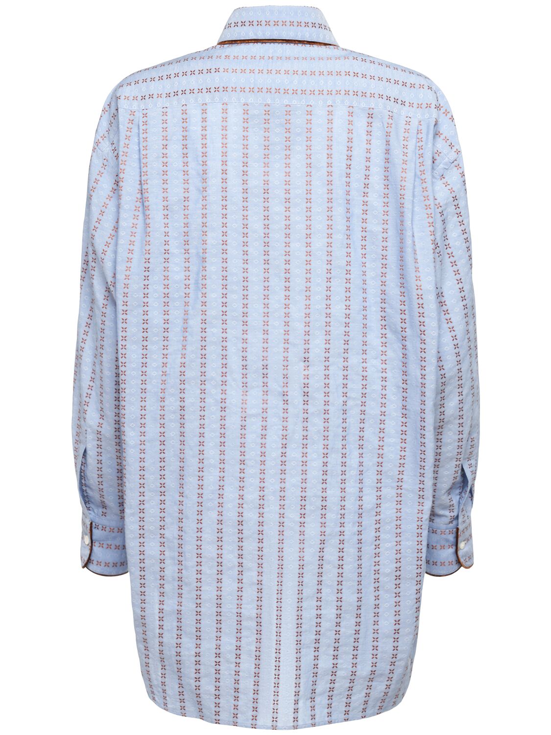 Shop Etro Striped Cotton Poplin Shirt In Blue/multi