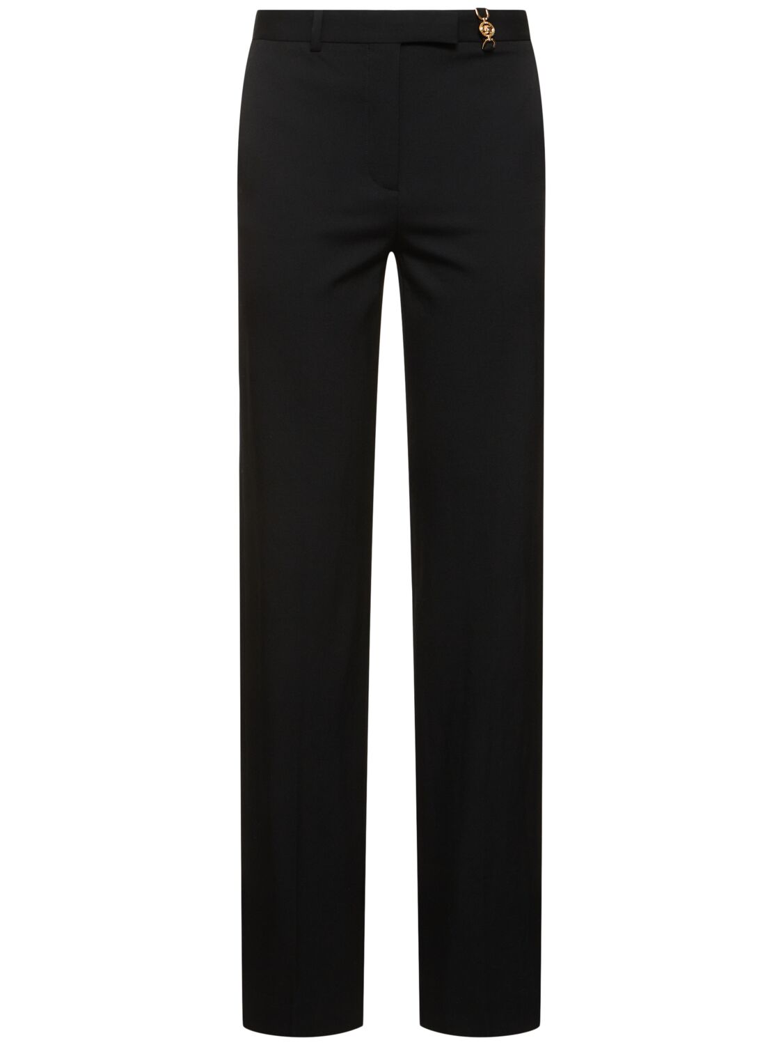 Versace Informal Stretch Wool Pants In 黑色