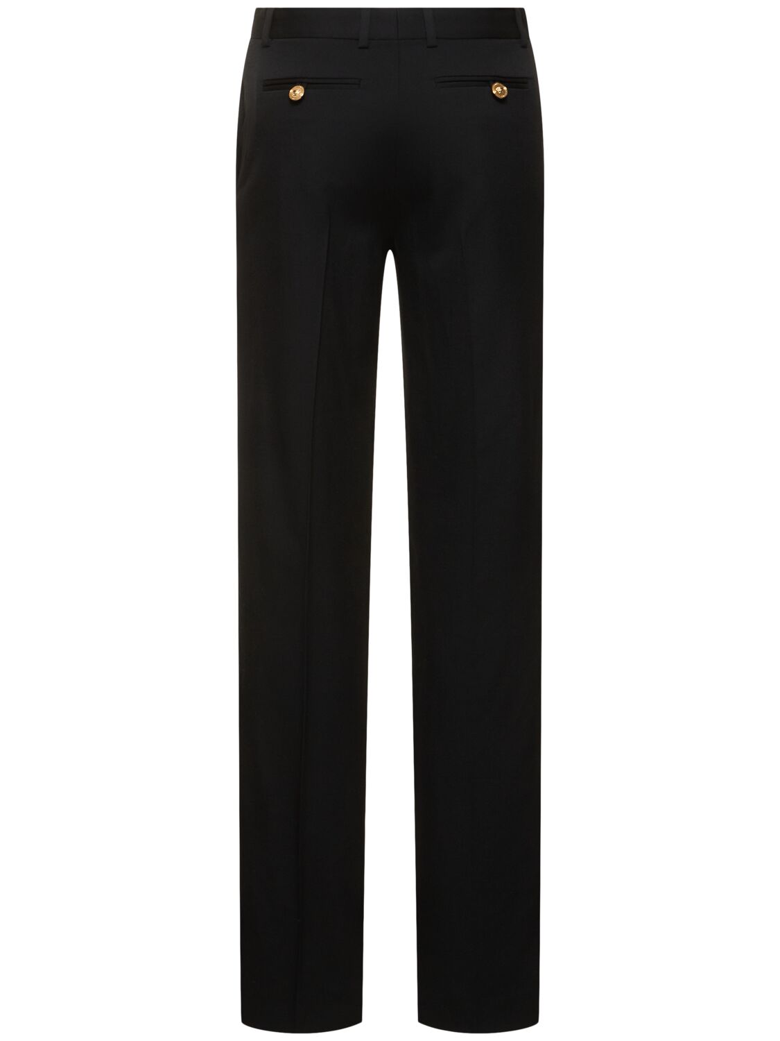 Shop Versace Informal Stretch Wool Pants In 黑色