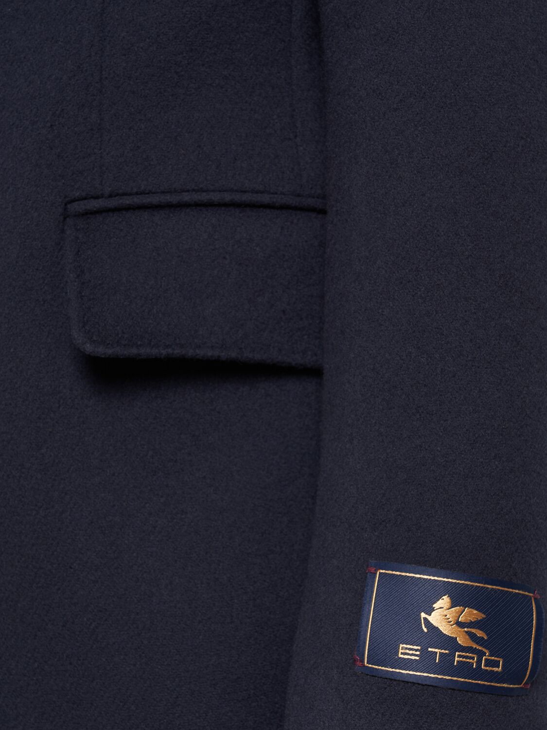 Shop Etro Roma Cashmere Peak Lapel Coat In Dark Blue