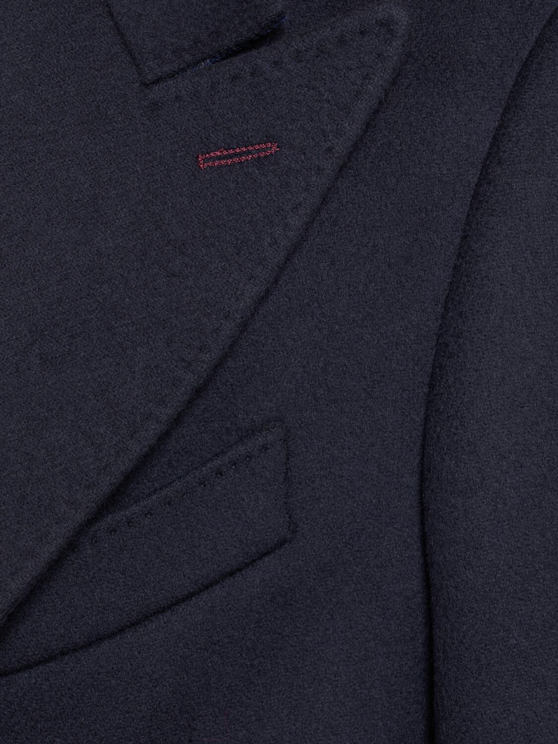 Shop Etro Roma Cashmere Peak Lapel Coat In Dark Blue