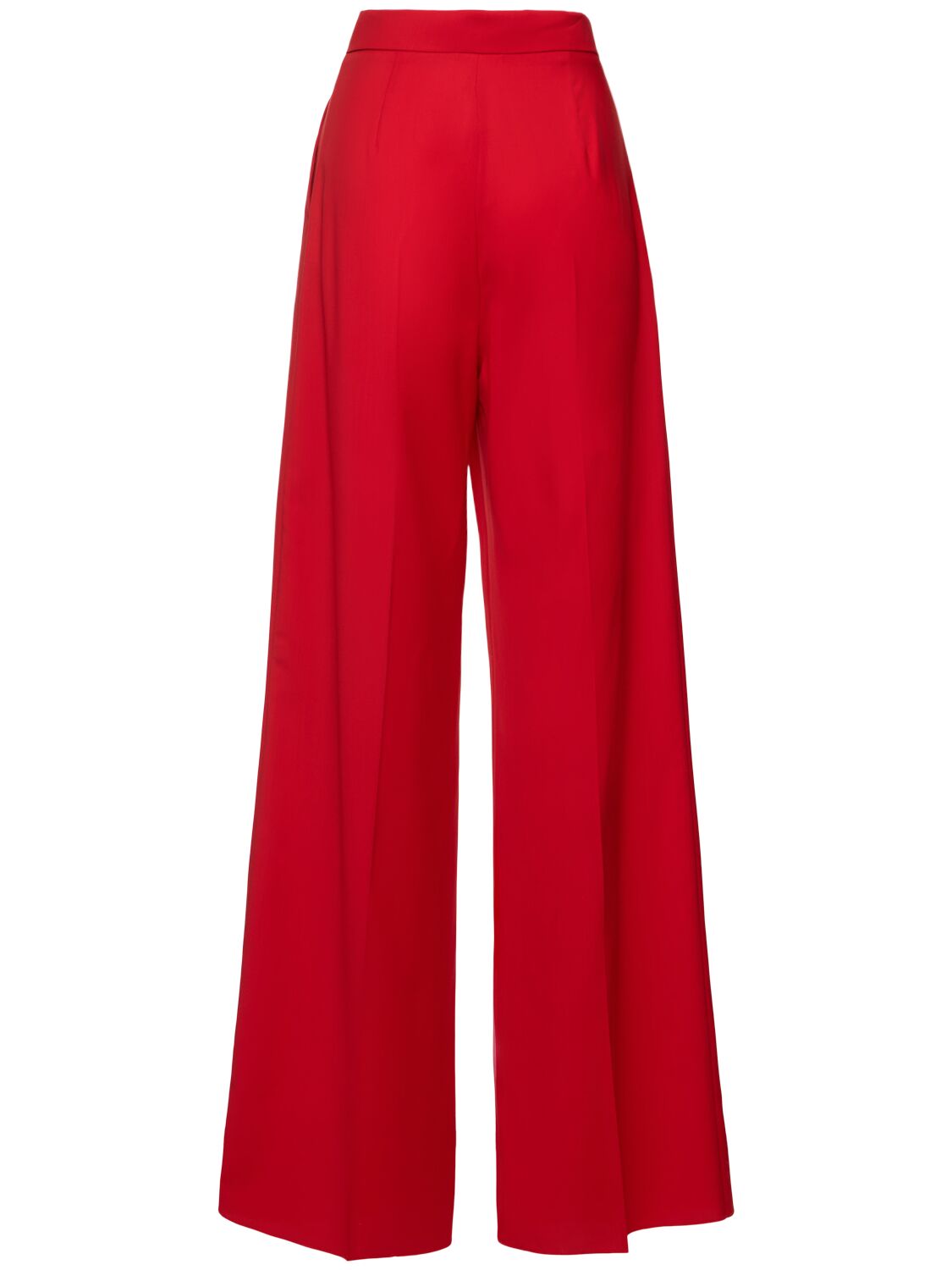 Shop Max Mara Rimini Wool Wide Pants In Red