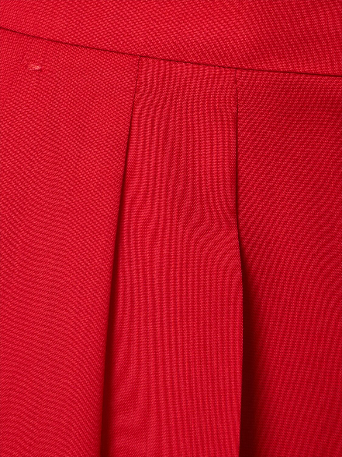 Shop Max Mara Rimini Wool Wide Pants In Red